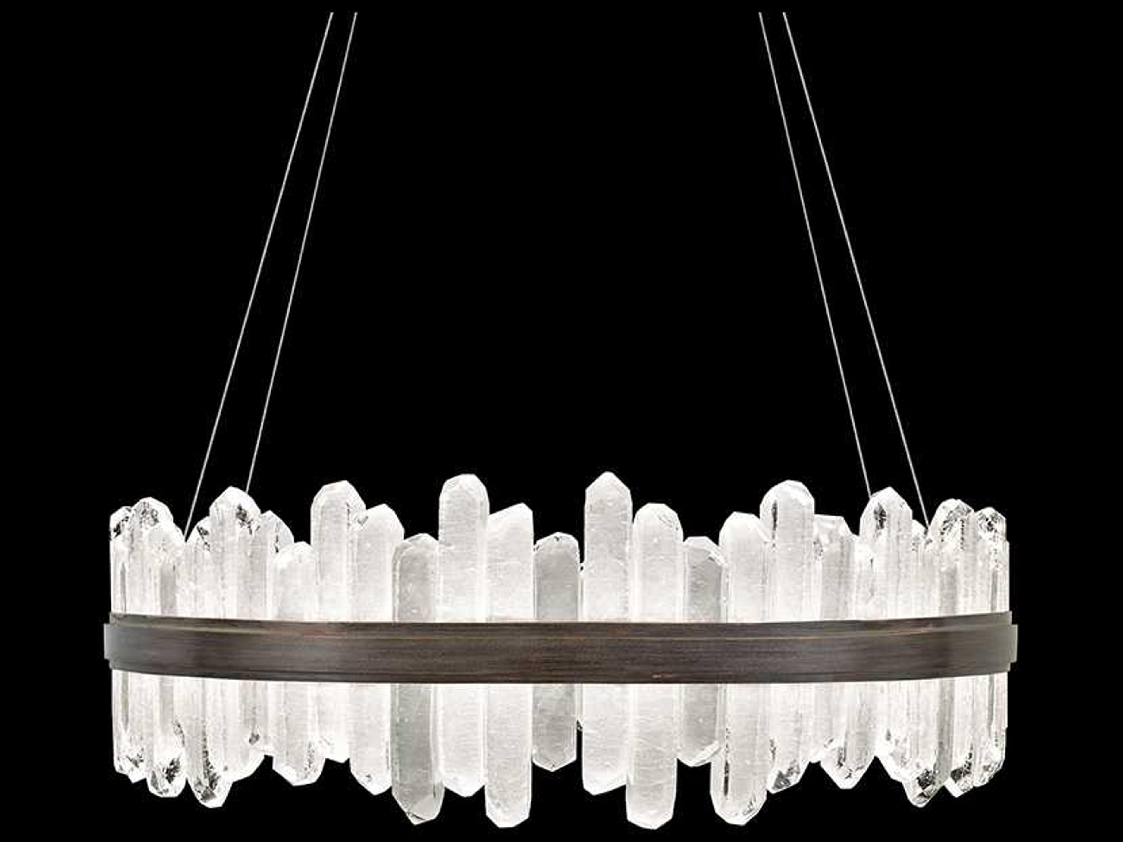 Fine Art Handcrafted Lighting Lior 48-Light Patinated Bronze Glass LED Pendant