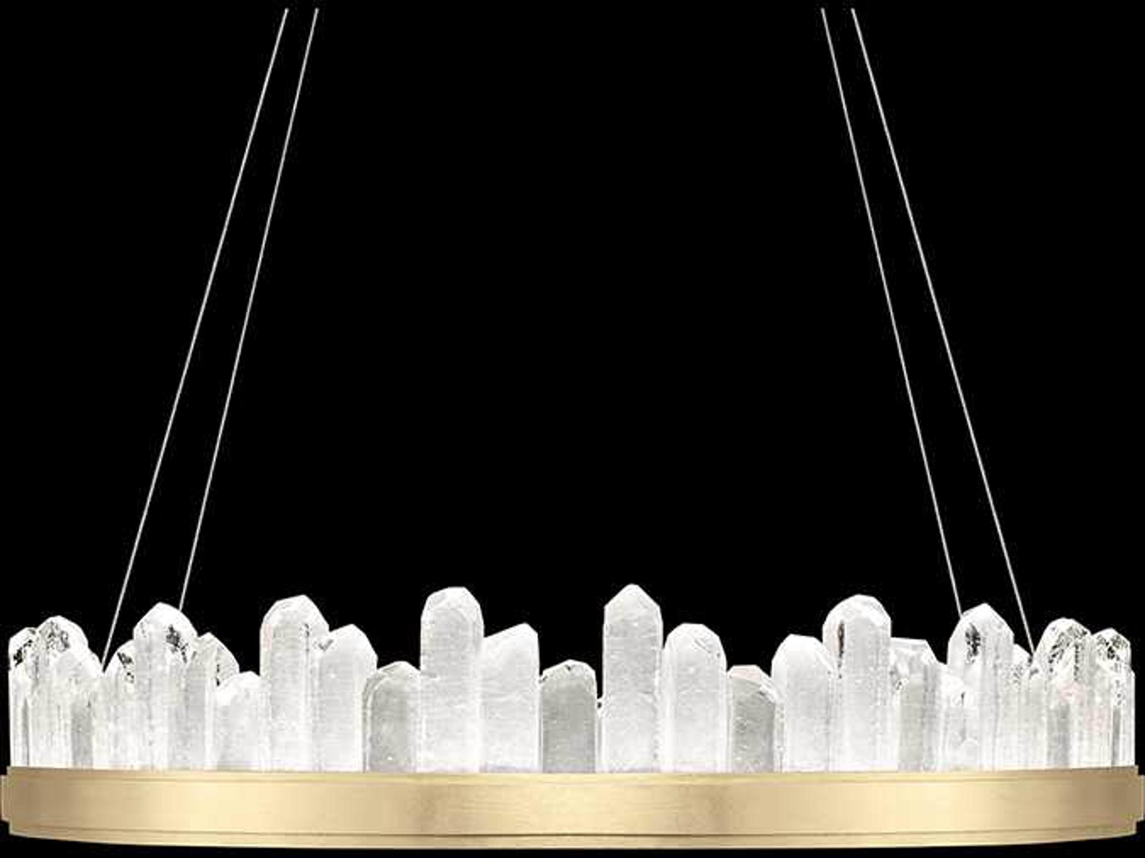 Fine Art Handcrafted Lighting Lior 20-Light Gold Leaf Glass LED Drum Pendant