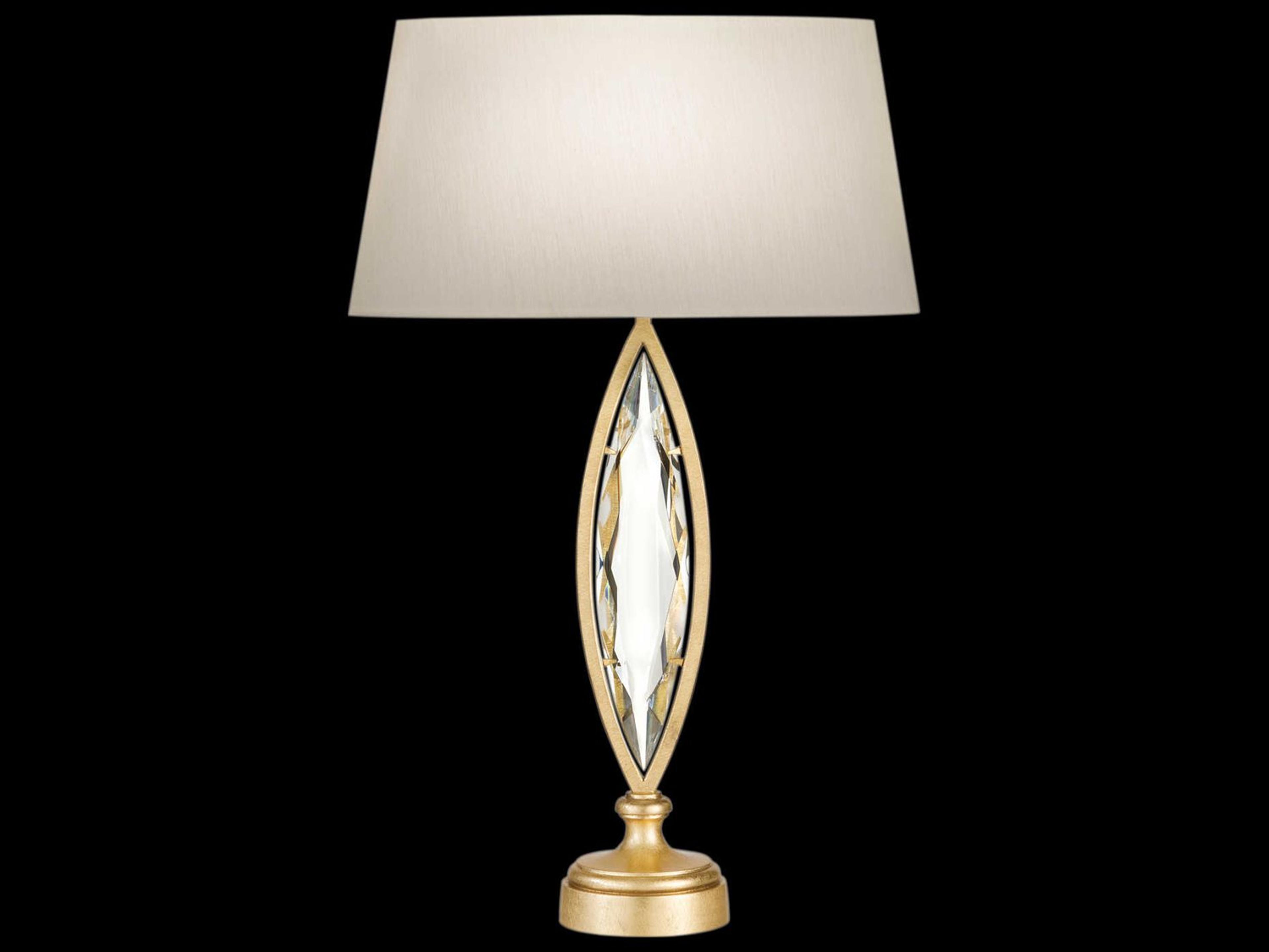 Fine Art Handcrafted Lighting Marquise Gold Crystal Table Lamp