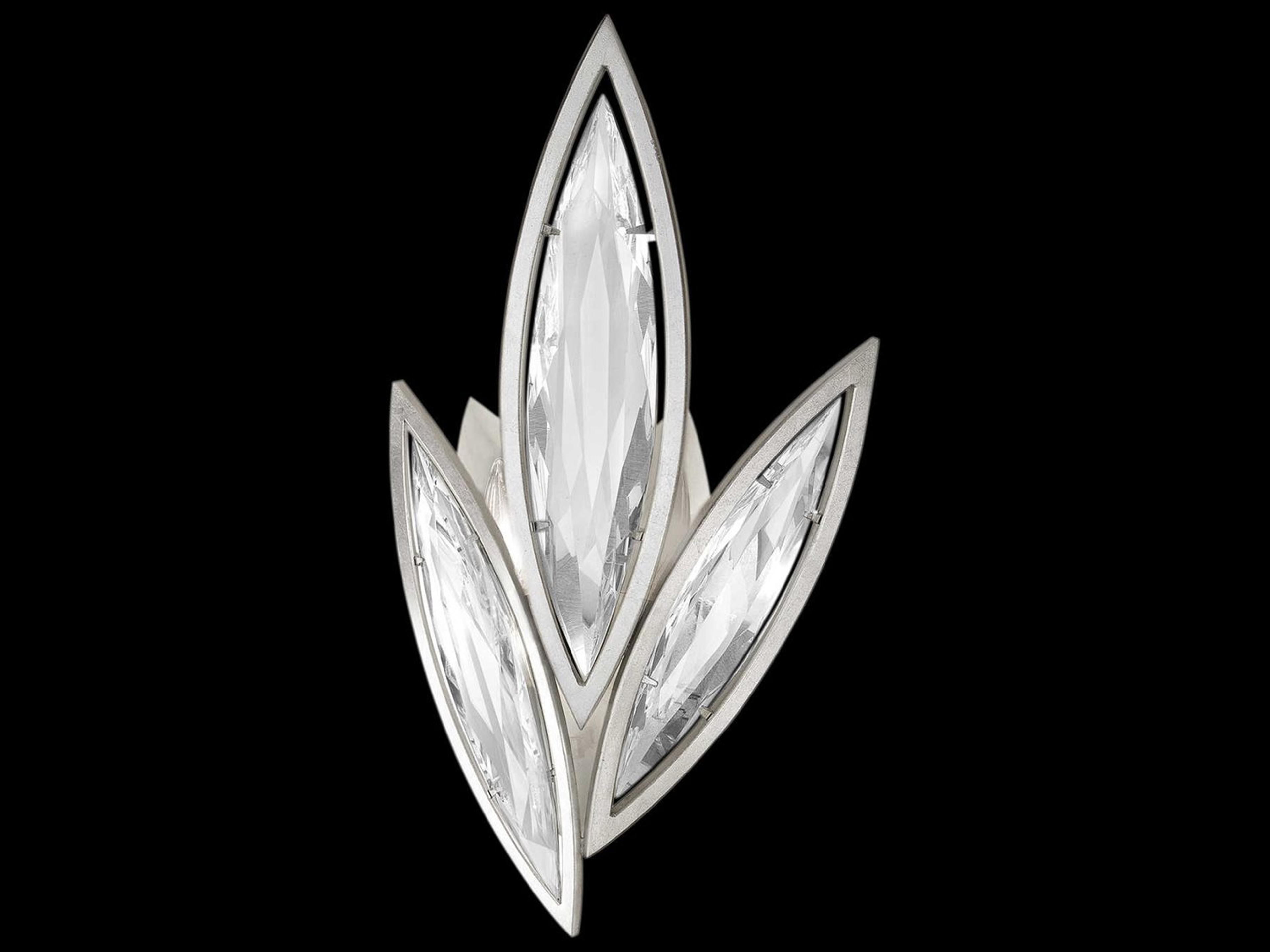 Fine Art Handcrafted Lighting Marquise Silver Crystal Wall Sconce