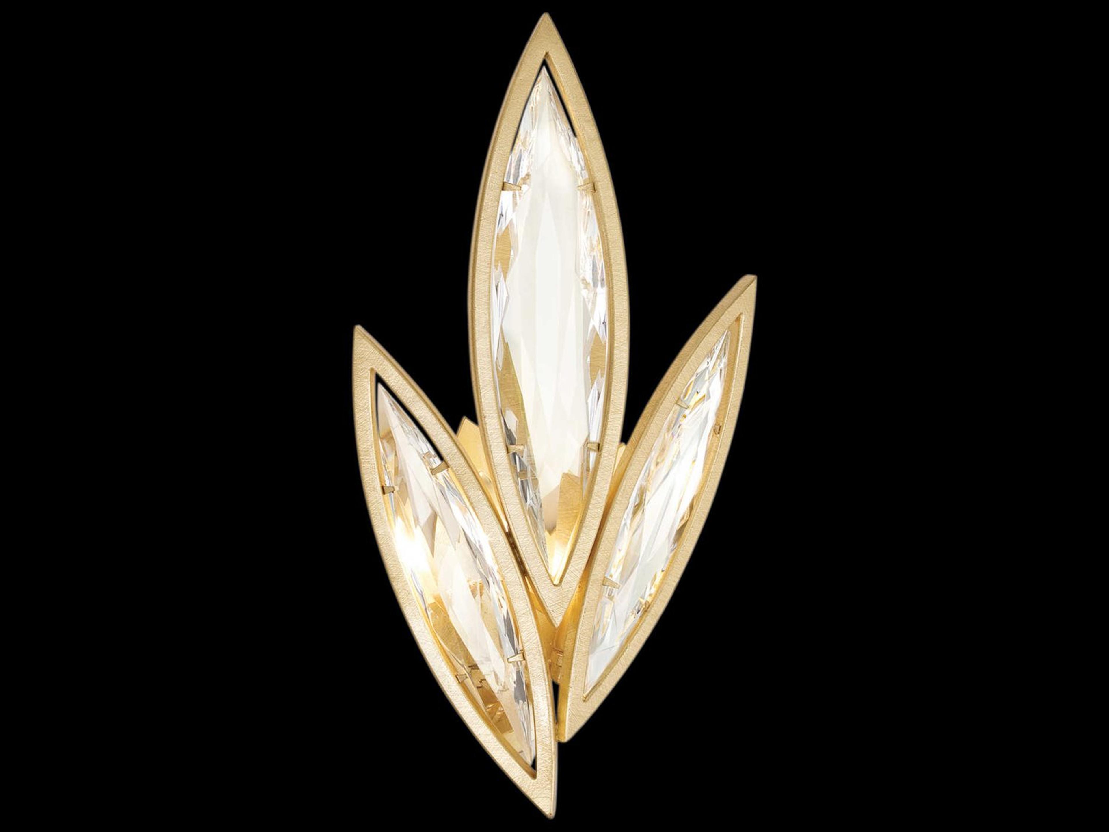 Fine Art Handcrafted Lighting Marquise Gold Crystal Wall Sconce