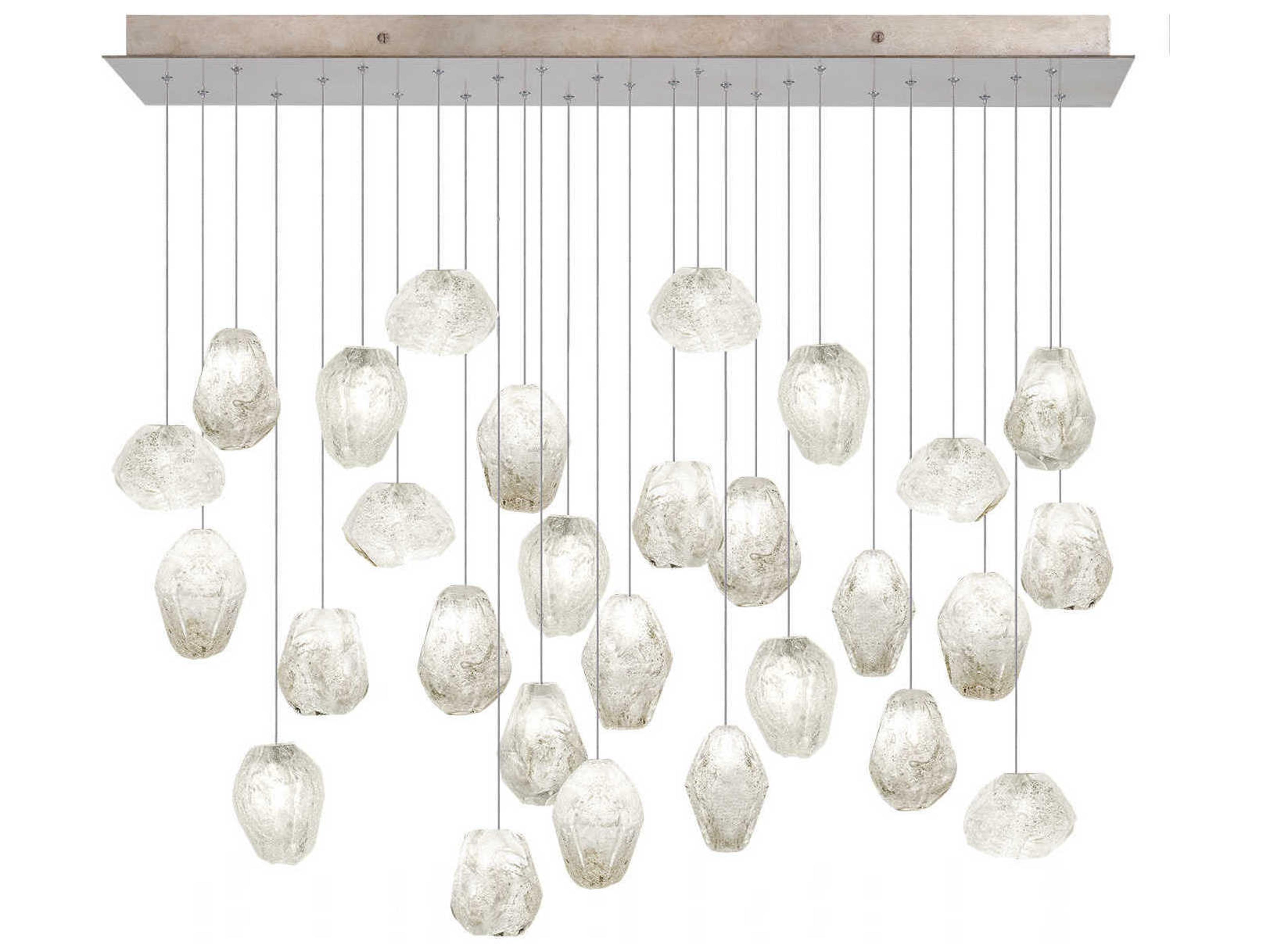 Fine Art Handcrafted Lighting Natural Inspirations 28-Light Gold Glass LED Island Pendant