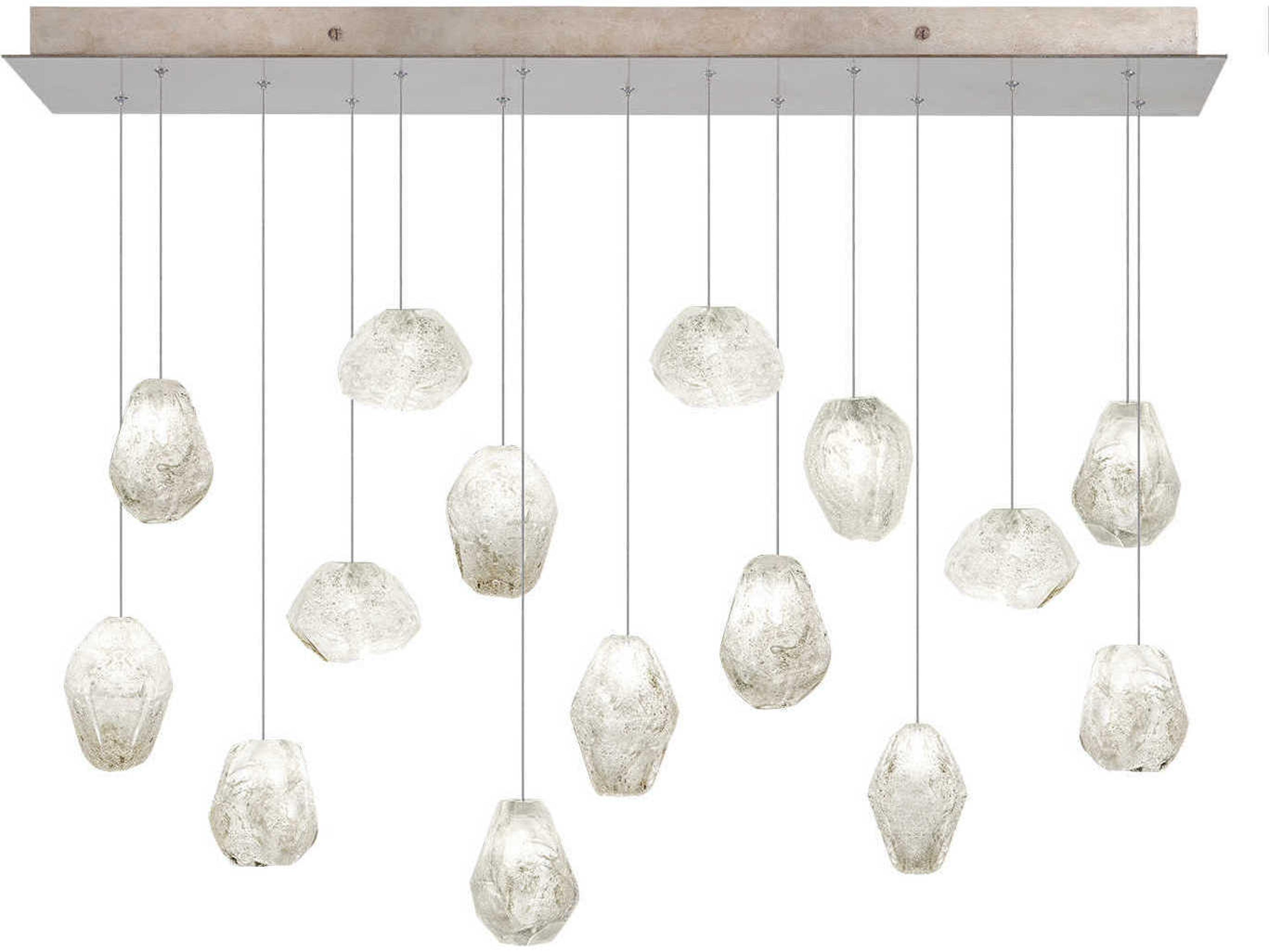 Fine Art Handcrafted Lighting Natural Inspirations 15-Light Gold Glass LED Island Pendant