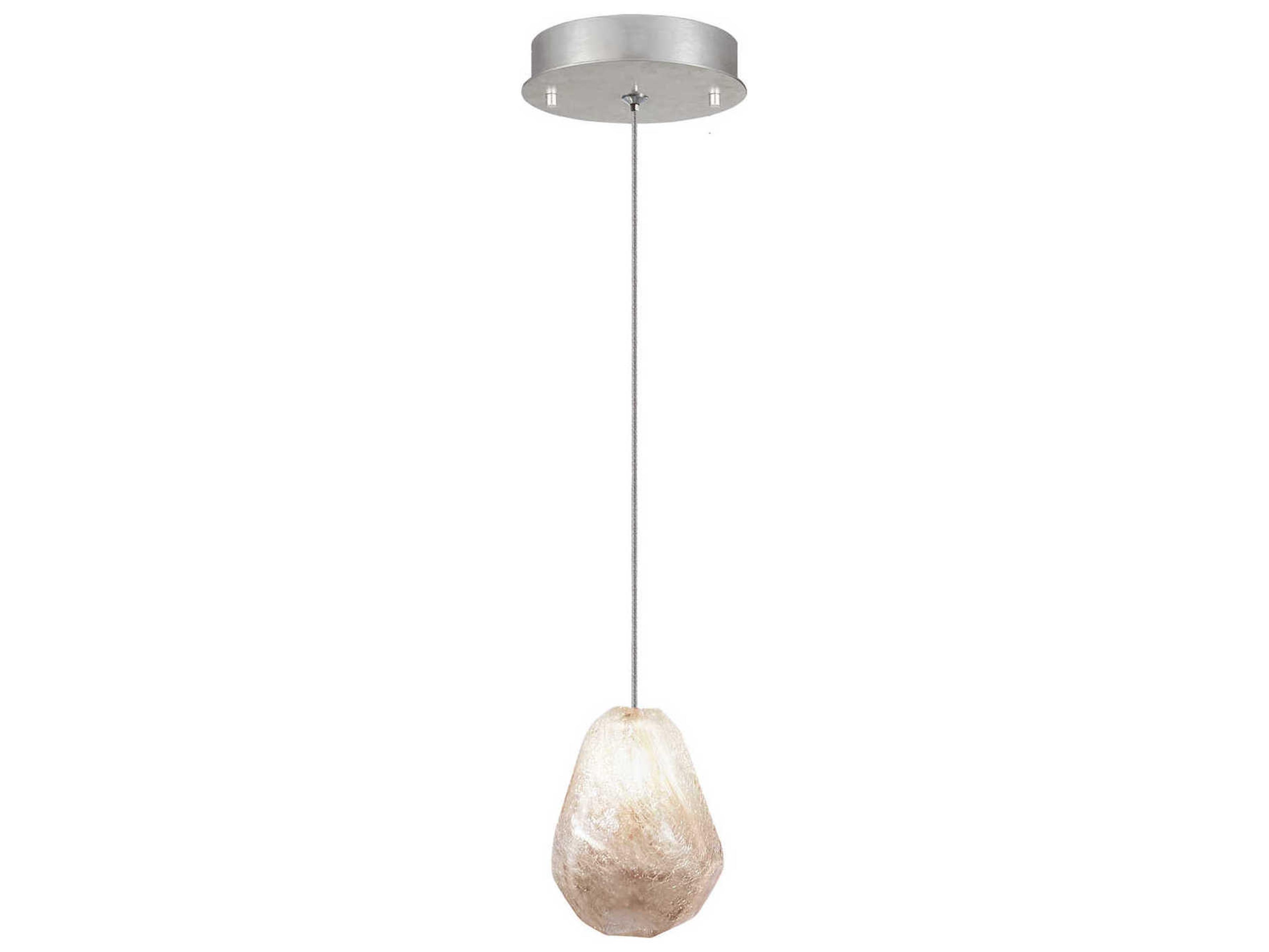 Fine Art Handcrafted Lighting Natural Inspirations 1-Light Silver Glass LED Mini Pendant