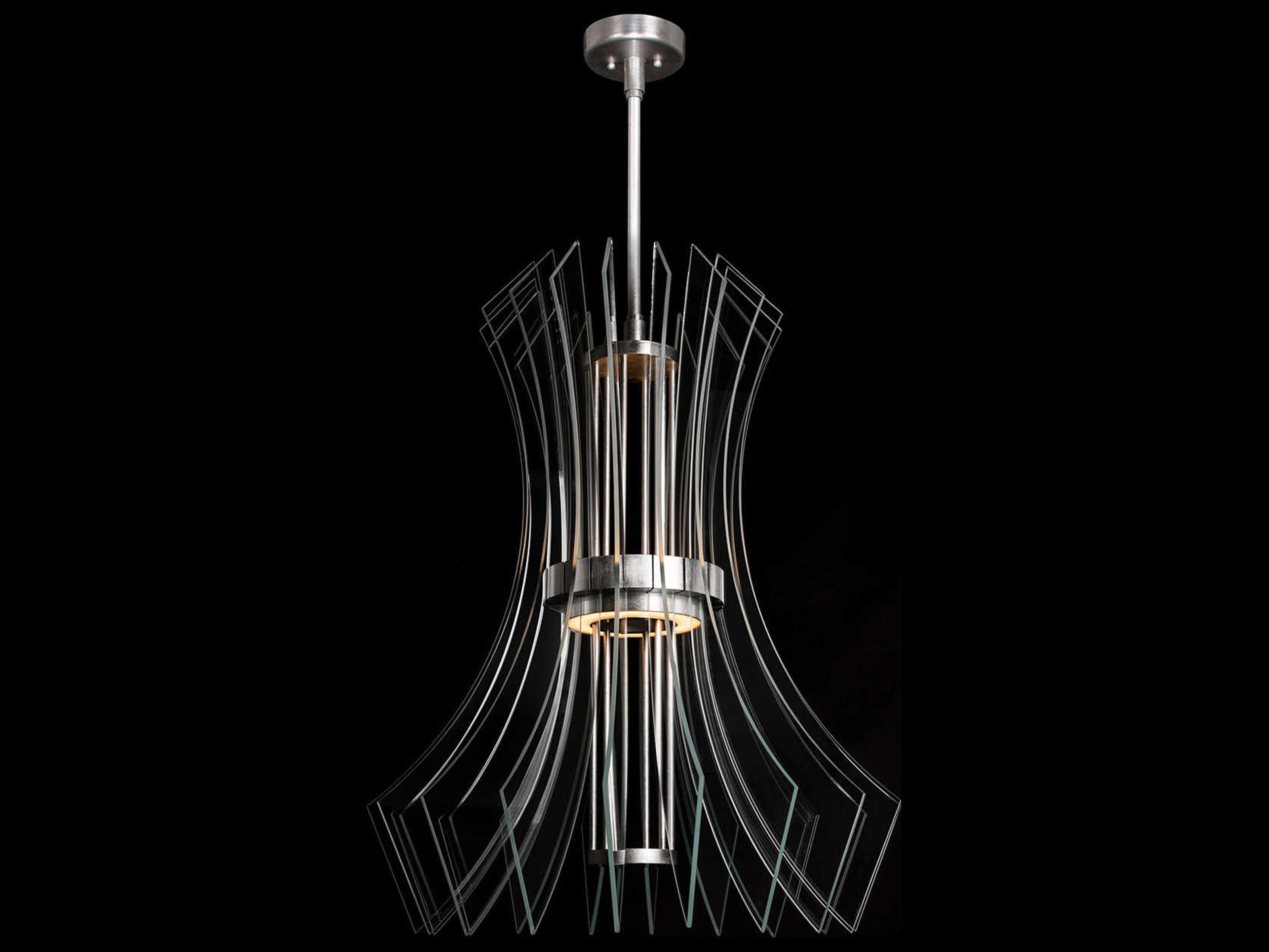 Fine Art Handcrafted Lighting Newton 3-Light Silver Crystal LED Round Pendant