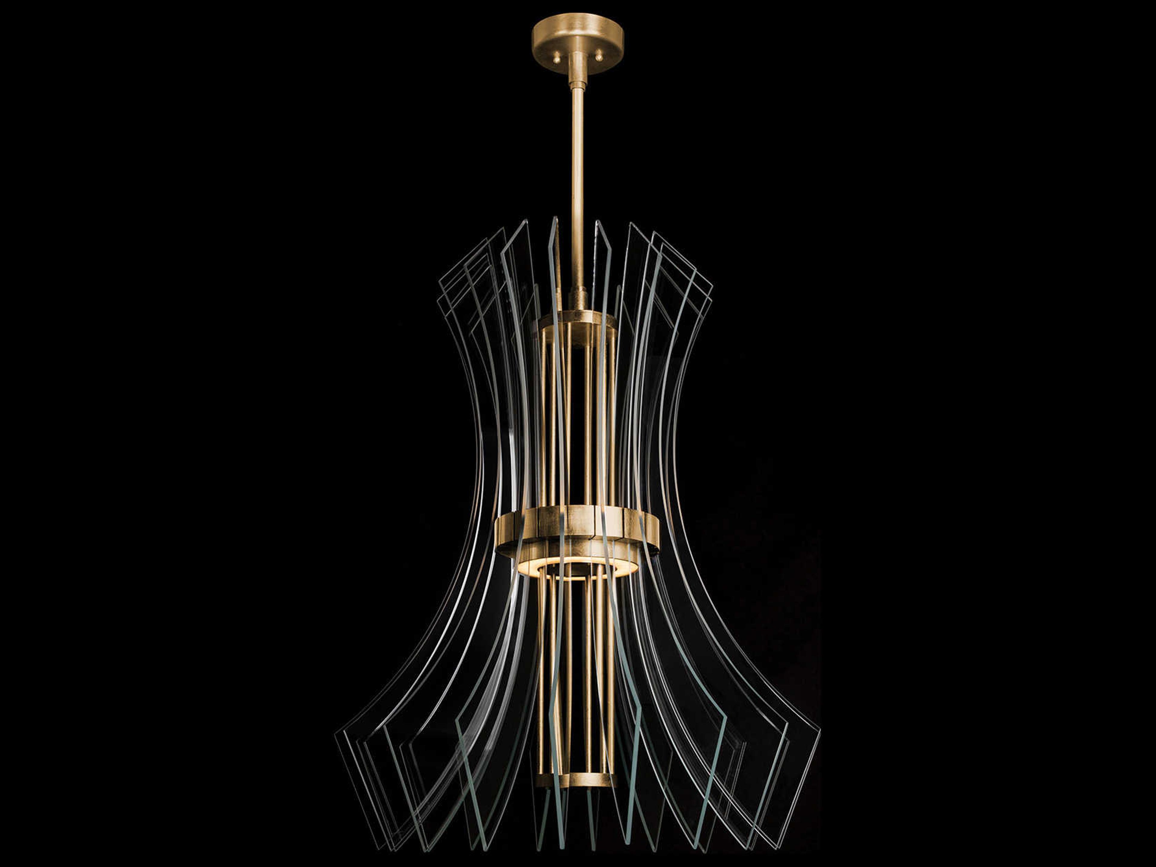 Fine Art Handcrafted Lighting Newton 3-Light Gold Crystal LED Round Pendant