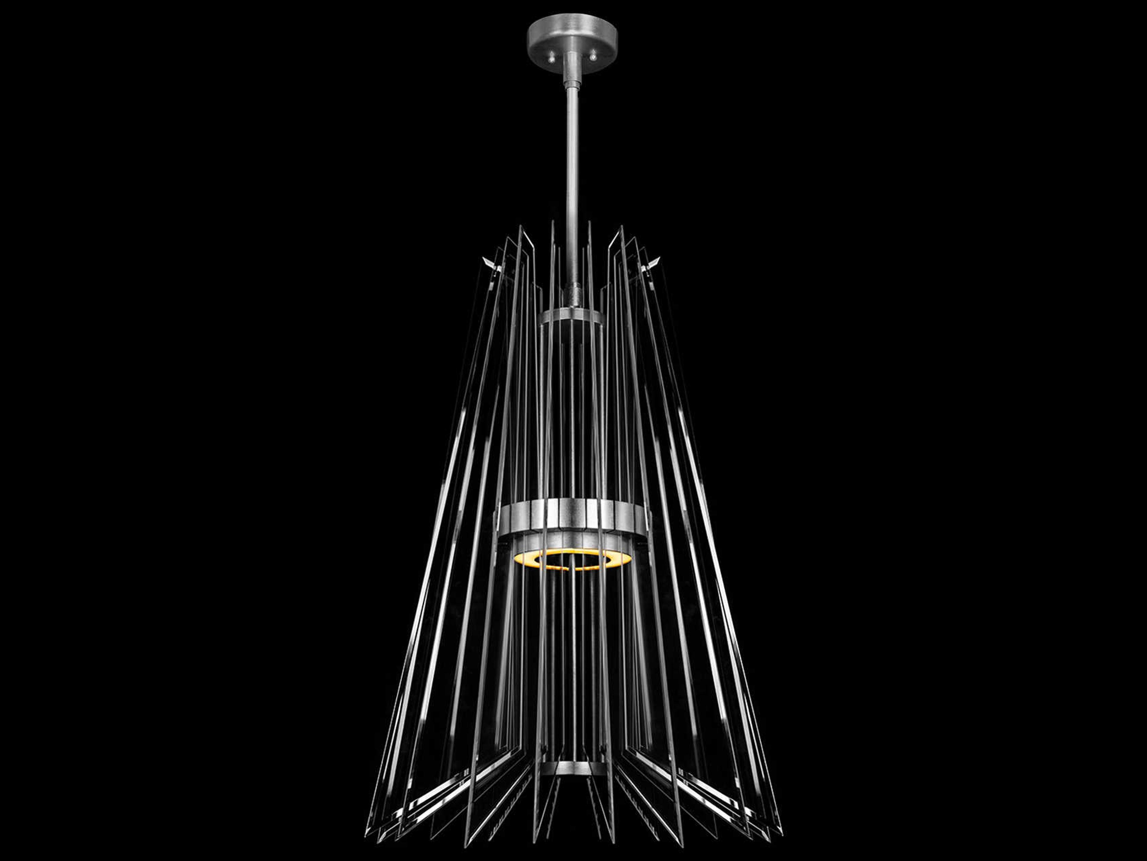 Fine Art Handcrafted Lighting Newton 3-Light Silver Crystal LED Round Pendant