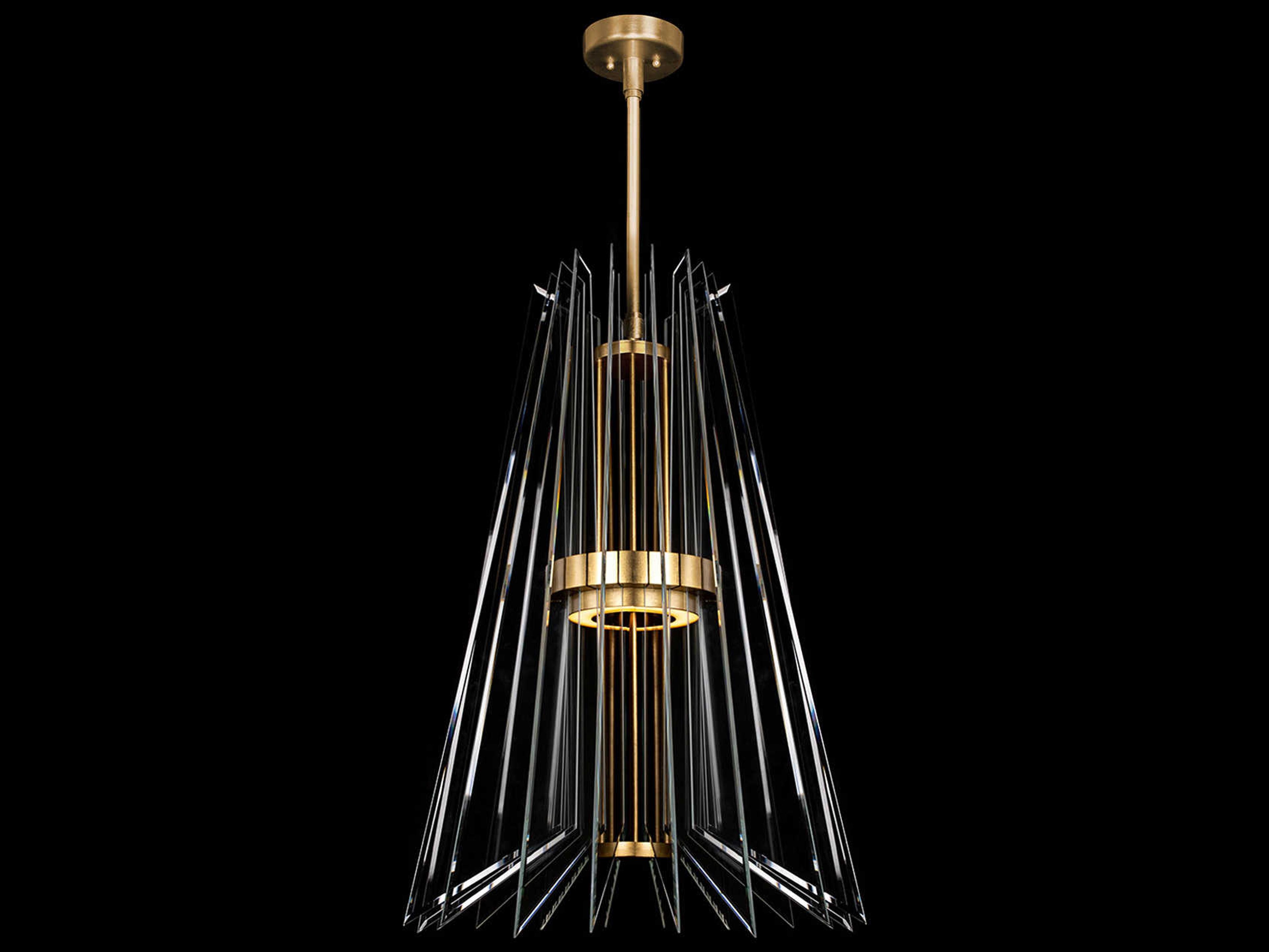 Fine Art Handcrafted Lighting Newton 3-Light Gold Crystal LED Pendant