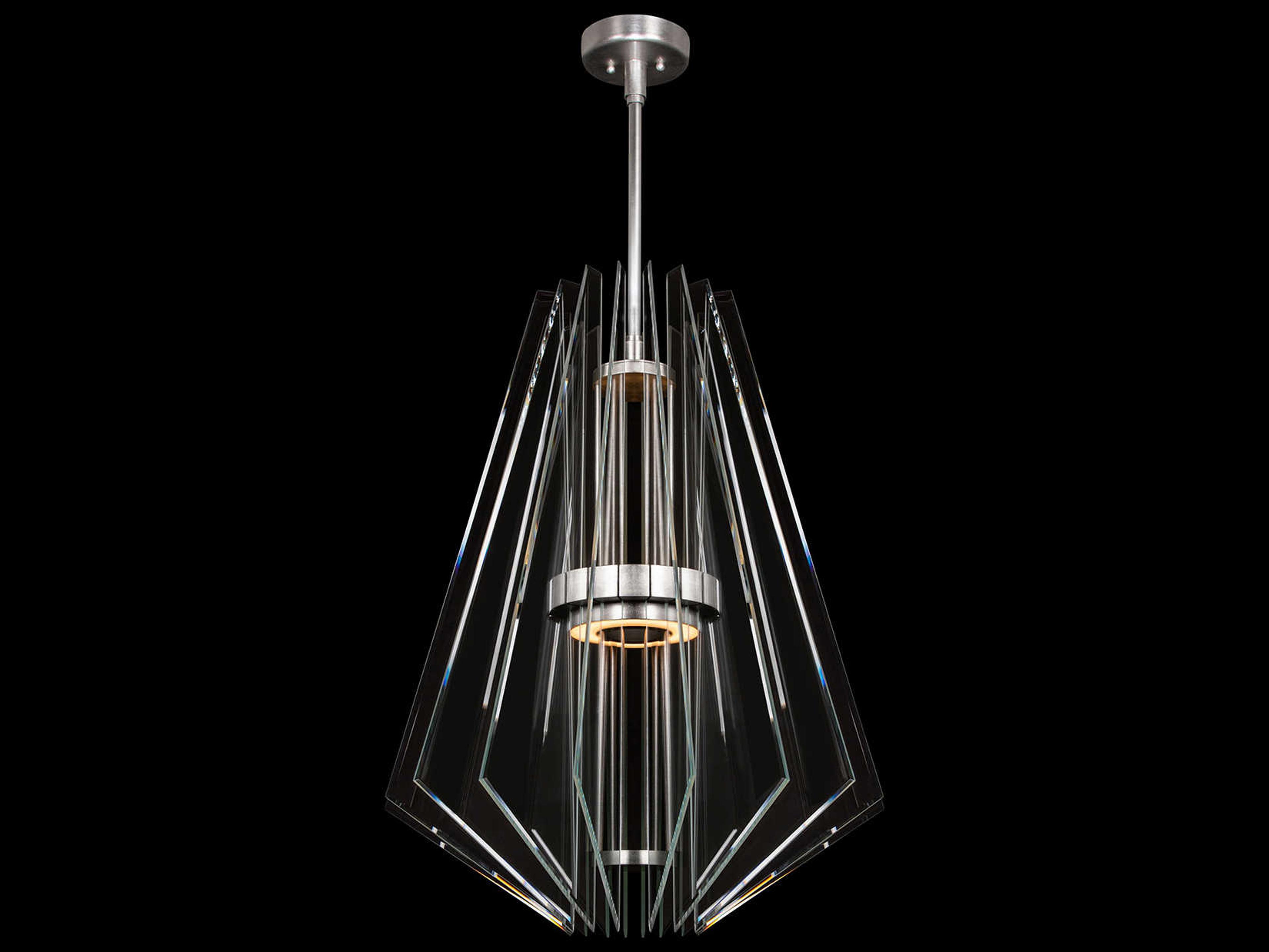 Fine Art Handcrafted Lighting Newton 3-Light Silver Crystal LED Round Pendant