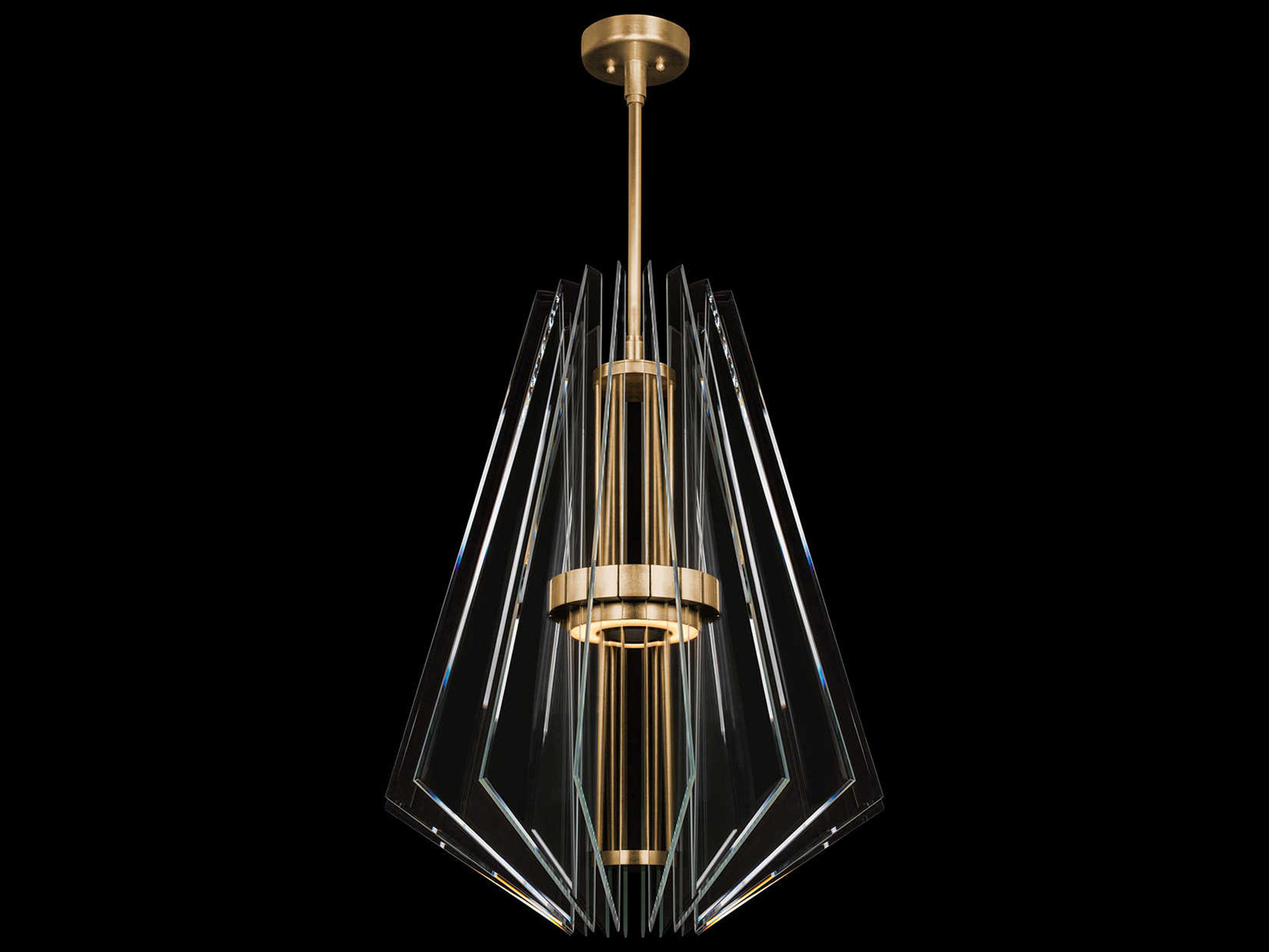 Fine Art Handcrafted Lighting Newton 3-Light Gold Crystal LED Round Pendant