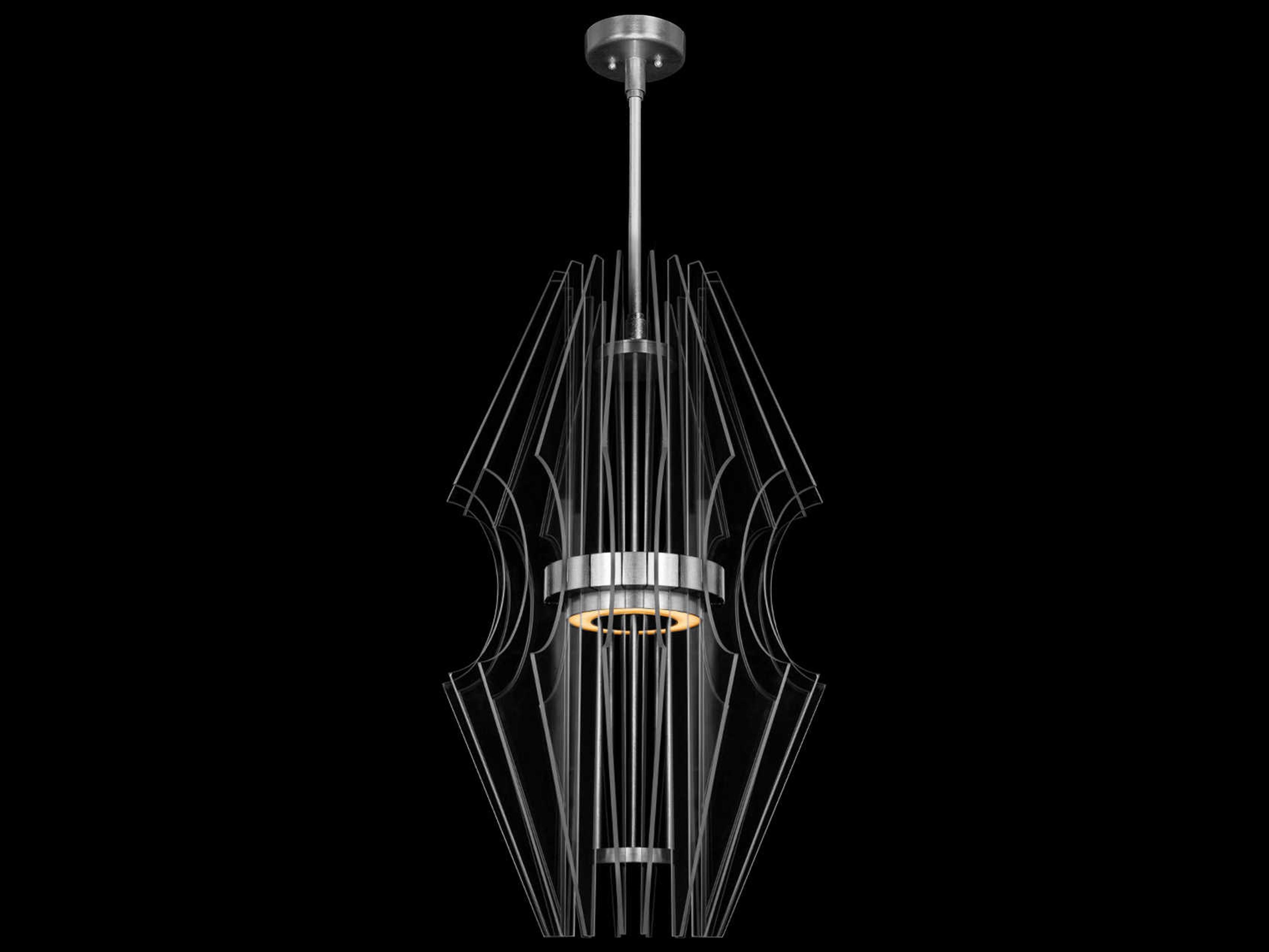 Fine Art Handcrafted Lighting Newton 3-Light Silver Crystal LED Round Pendant