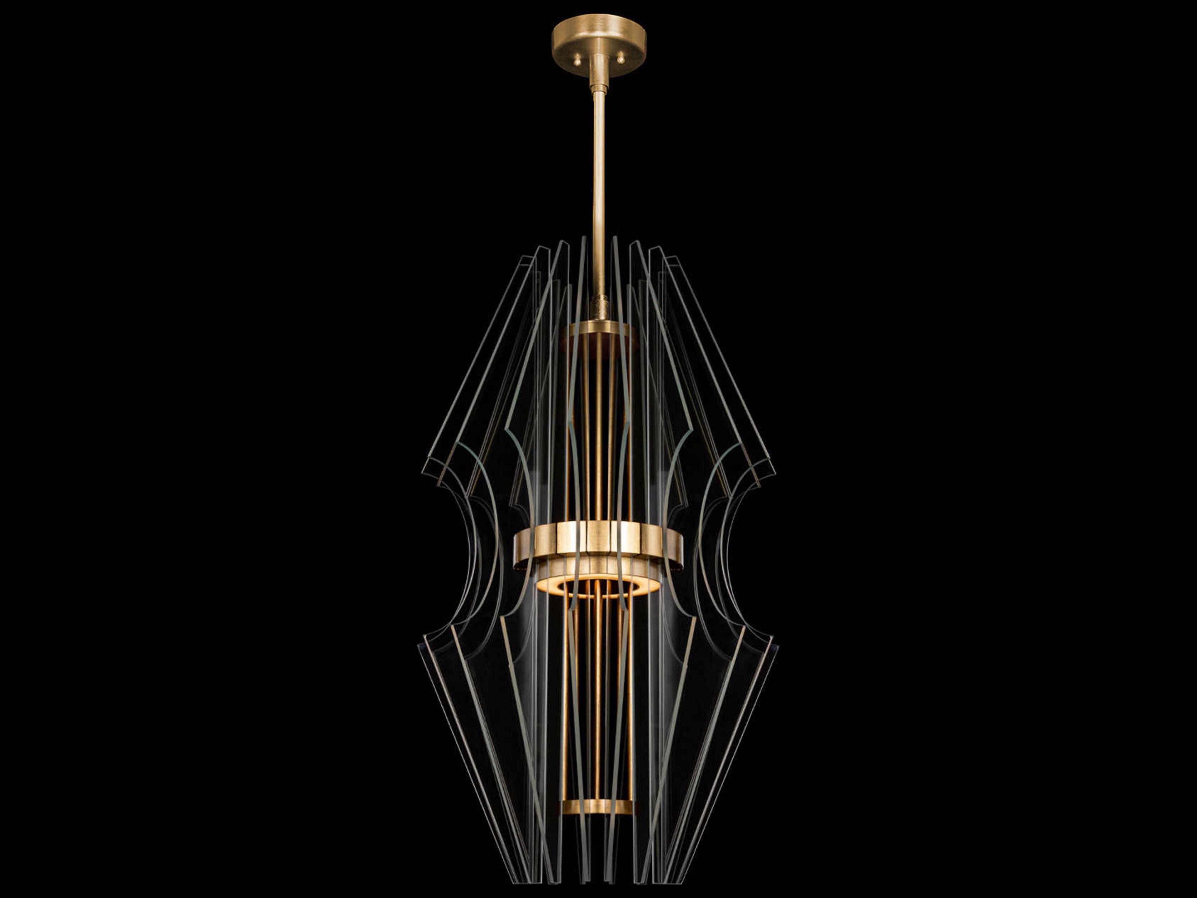 Fine Art Handcrafted Lighting Newton 3-Light Gold Crystal LED Round Pendant