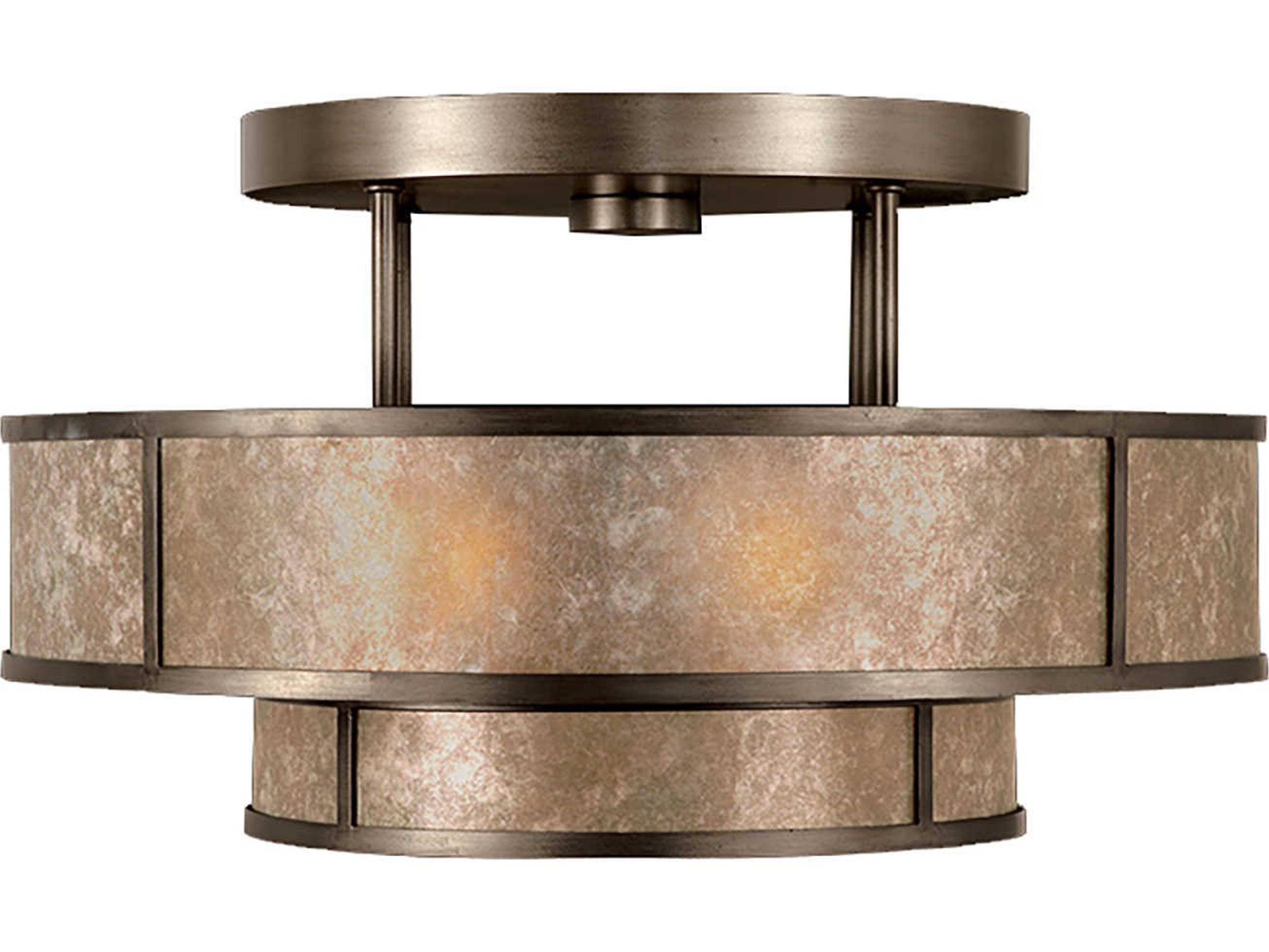 Fine Art Handcrafted Lighting Singapore Moderne Bronze Drum Semi Flush Mount