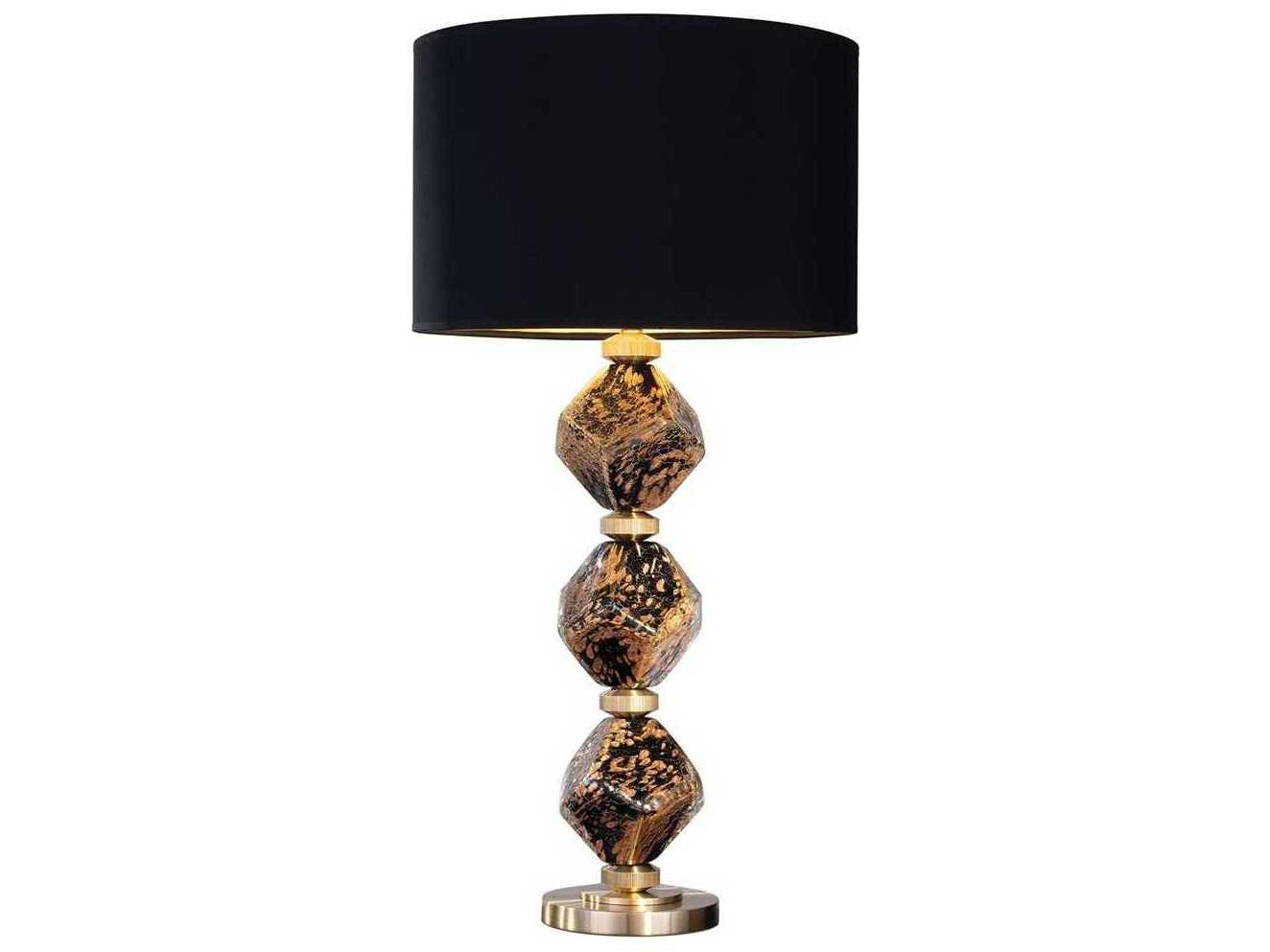 Fine Art Handcrafted Lighting Natural Inspirations Ebony Black Gold Glass LED Buffet Lamp