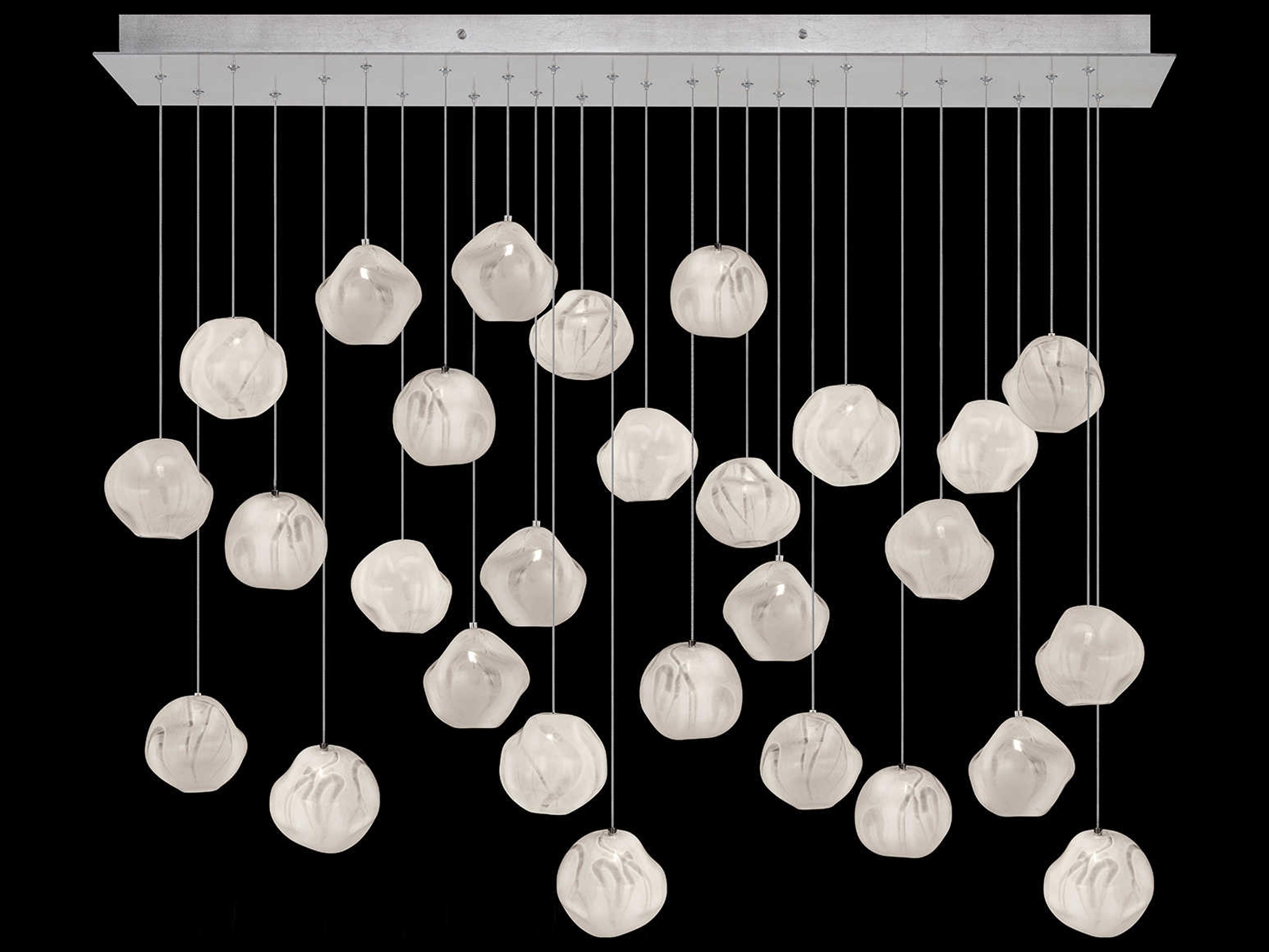 Fine Art Handcrafted Lighting Vesta 28-Light Silver Glass LED Globe Island Pendant