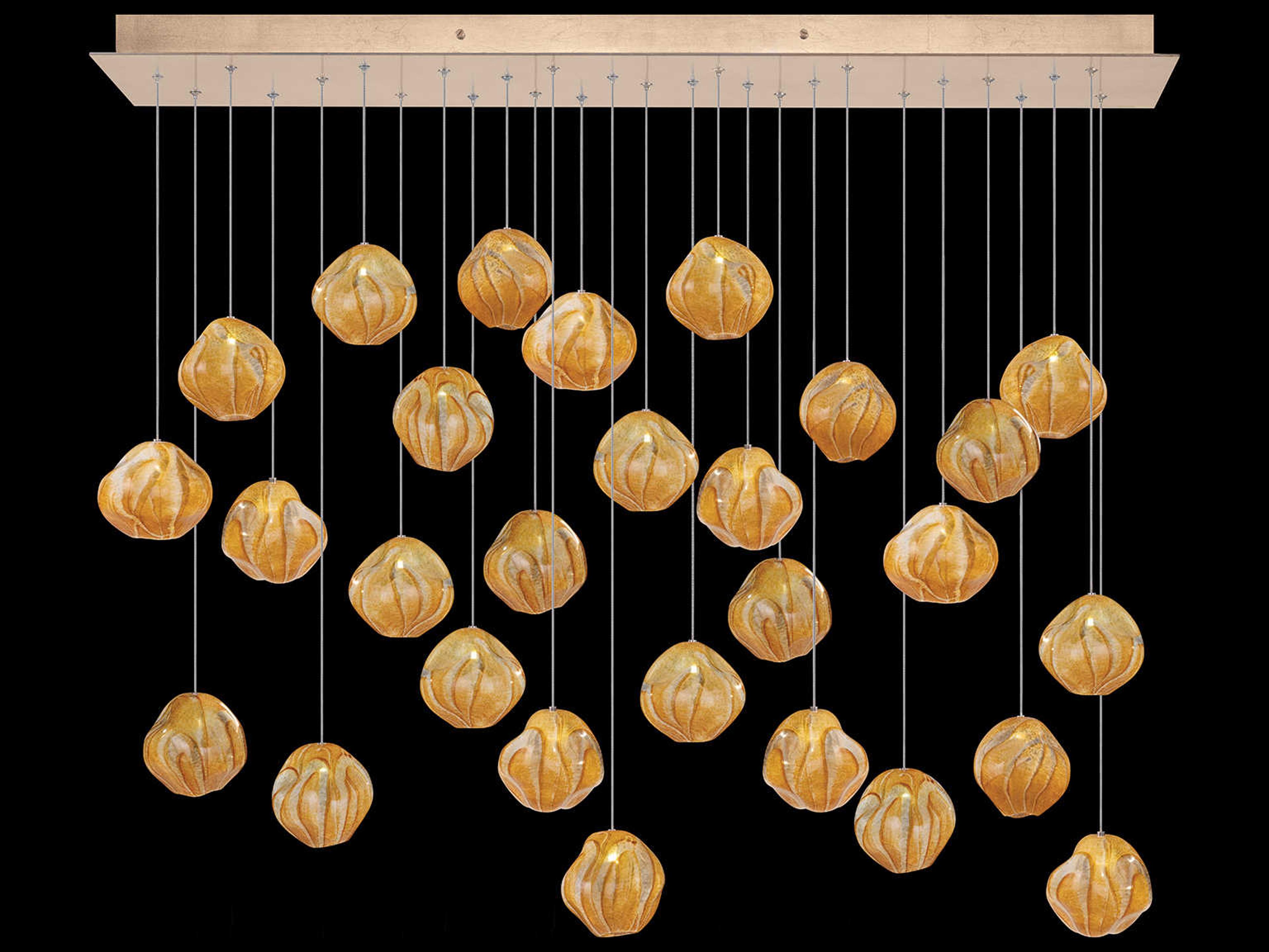 Fine Art Handcrafted Lighting Vesta 28-Light Gold Glass LED Globe Island Pendant