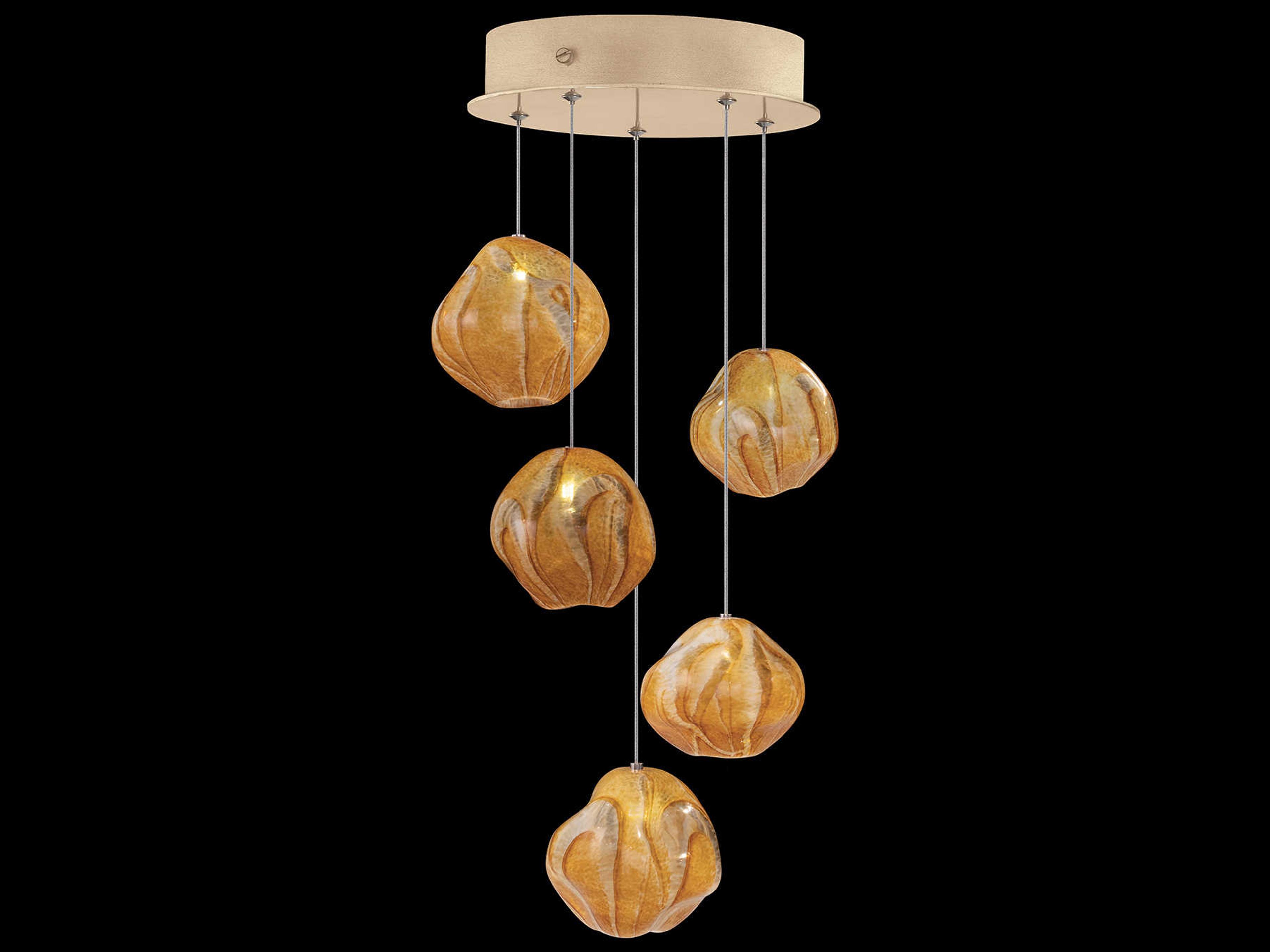 Fine Art Handcrafted Lighting Vesta 5-Light Gold Glass LED Globe Mini Pendant