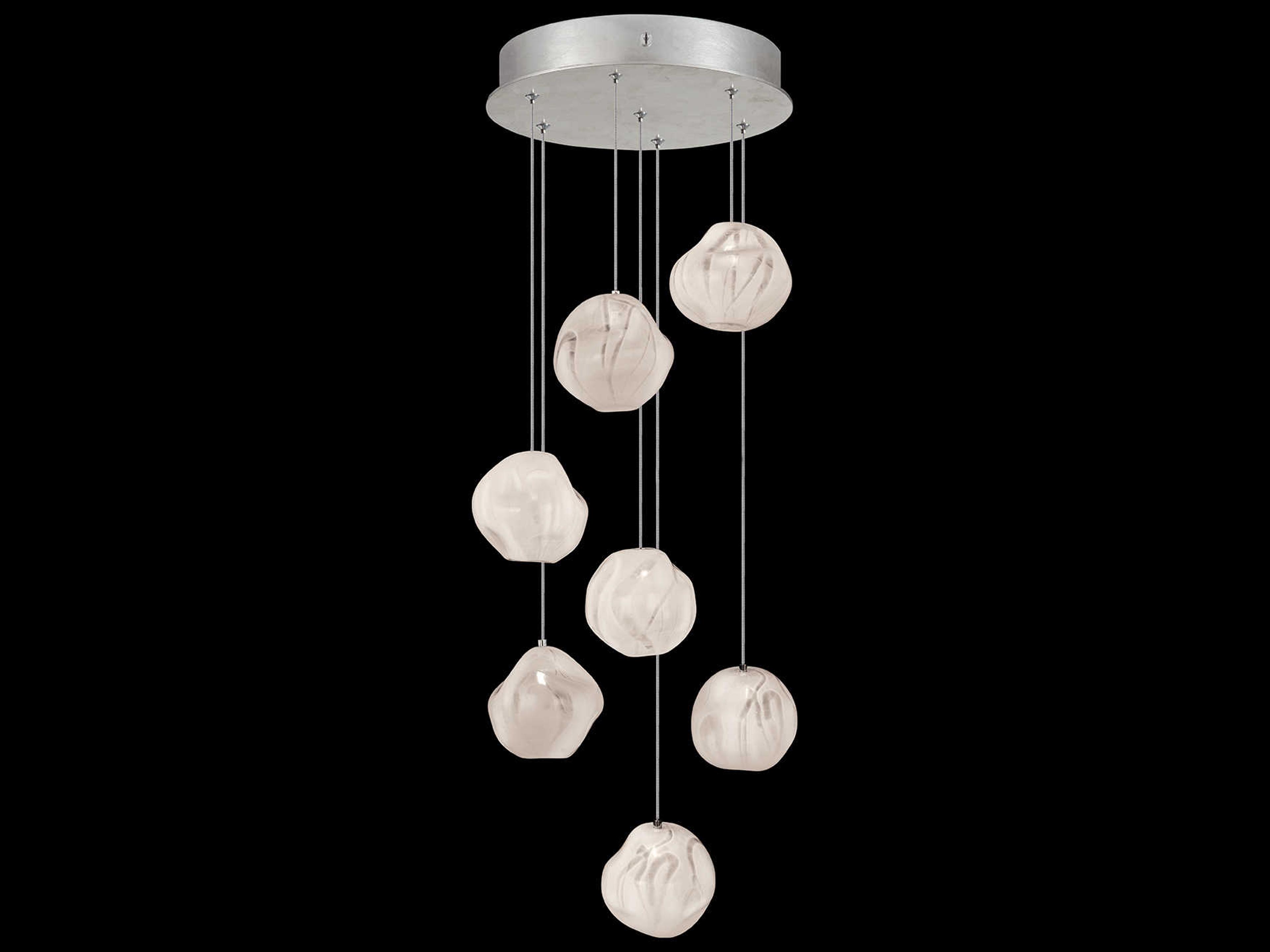 Fine Art Handcrafted Lighting Vesta 7-Light Silver Glass LED Globe Pendant