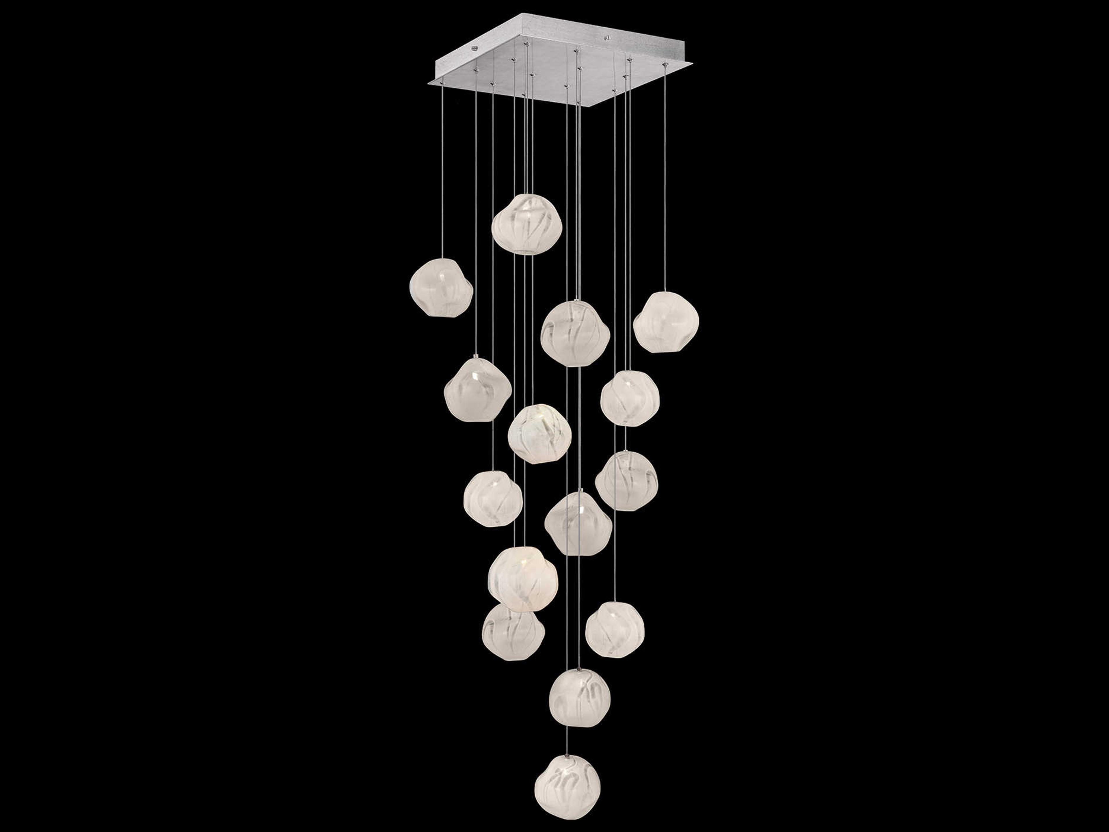 Fine Art Handcrafted Lighting Vesta 15-Light Silver Glass LED Globe Pendant