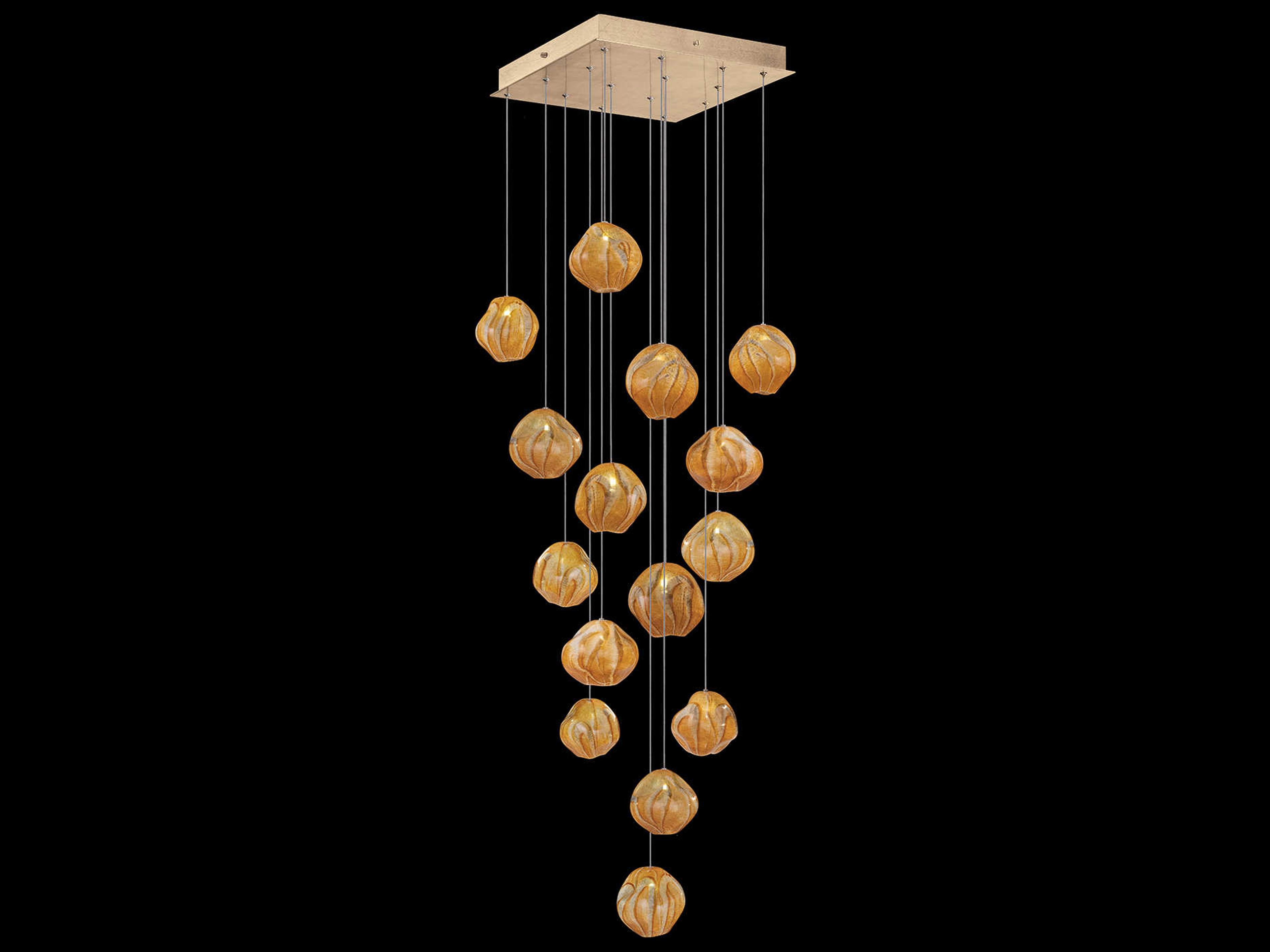 Fine Art Handcrafted Lighting Vesta 15-Light Gold Glass LED Globe Pendant