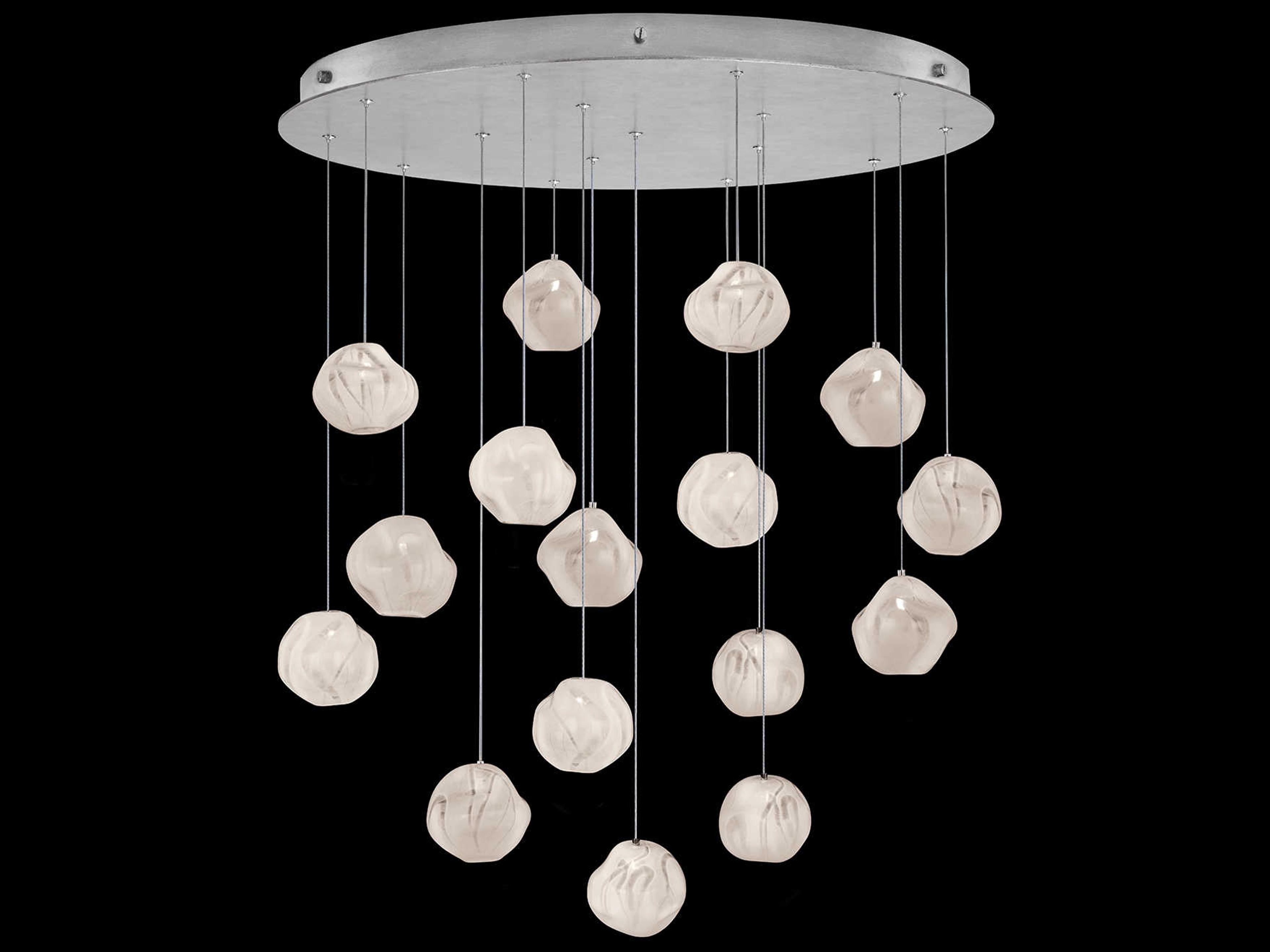 Fine Art Handcrafted Lighting Vesta 16-Light6-Light Silver Glass LED Globe Pendant