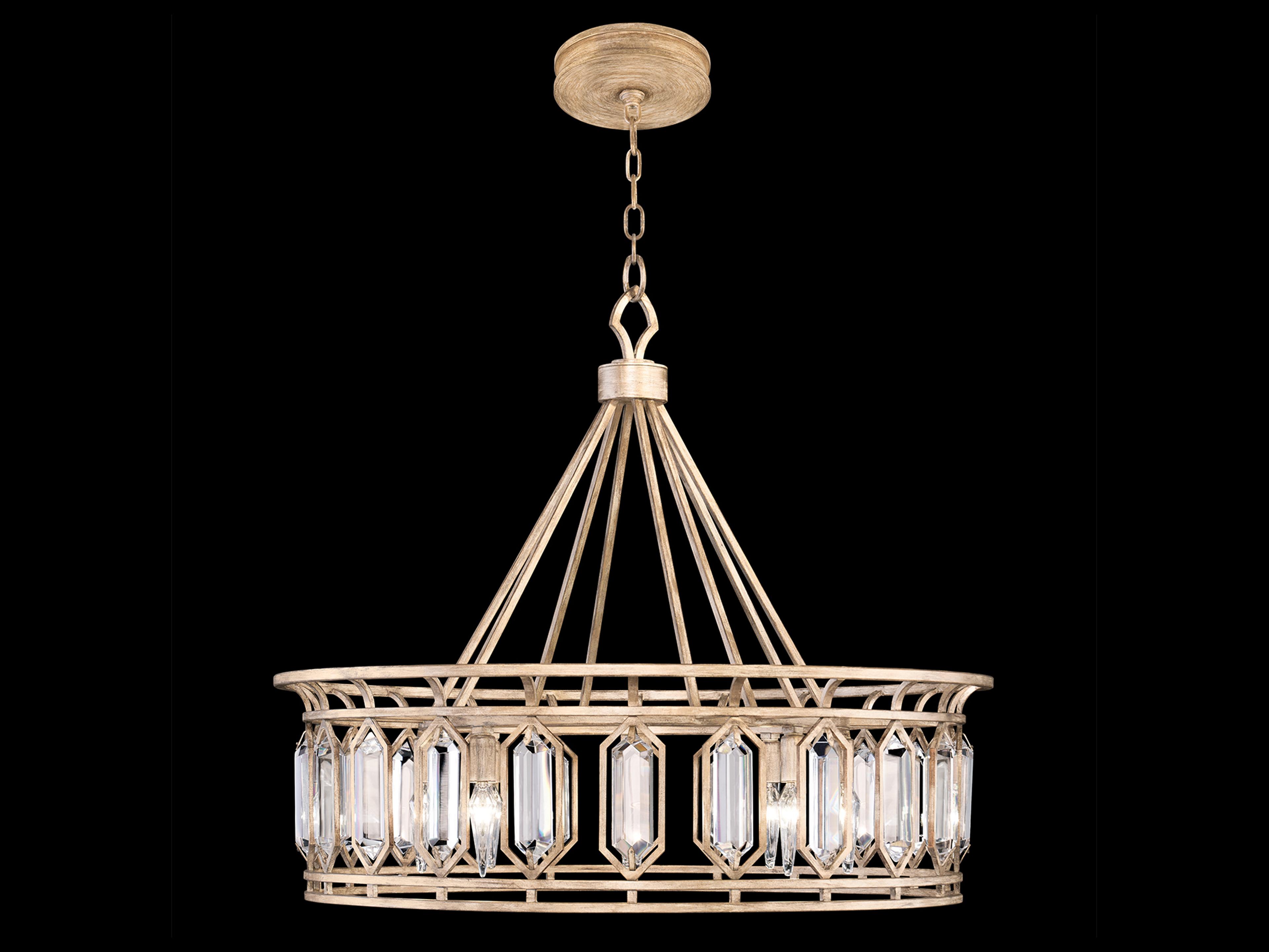 Fine Art Handcrafted Lighting Westminster 8-Light Gold Crystal Drum Pendant