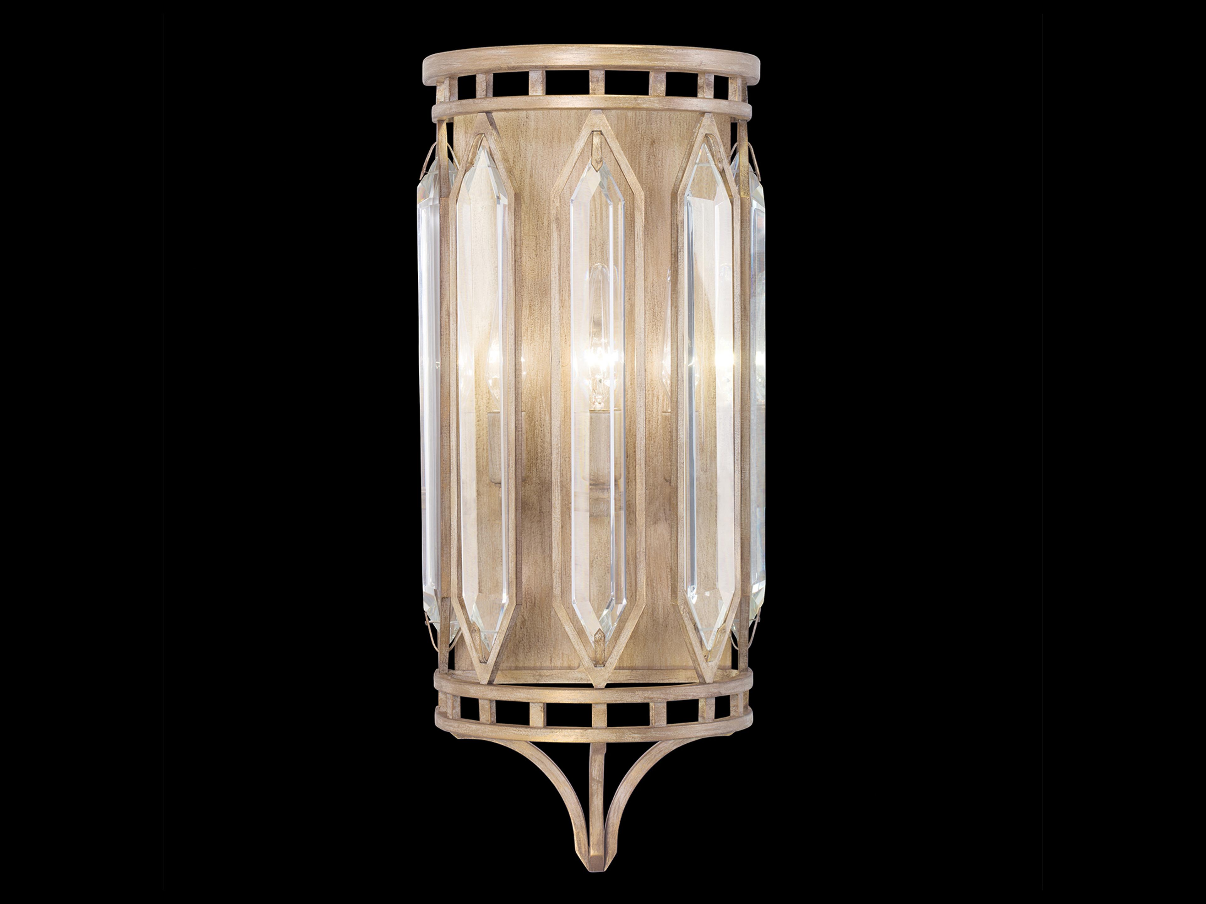 Fine Art Handcrafted Lighting Westminster 3-Light Antique Gold Crystal Wall Sconce