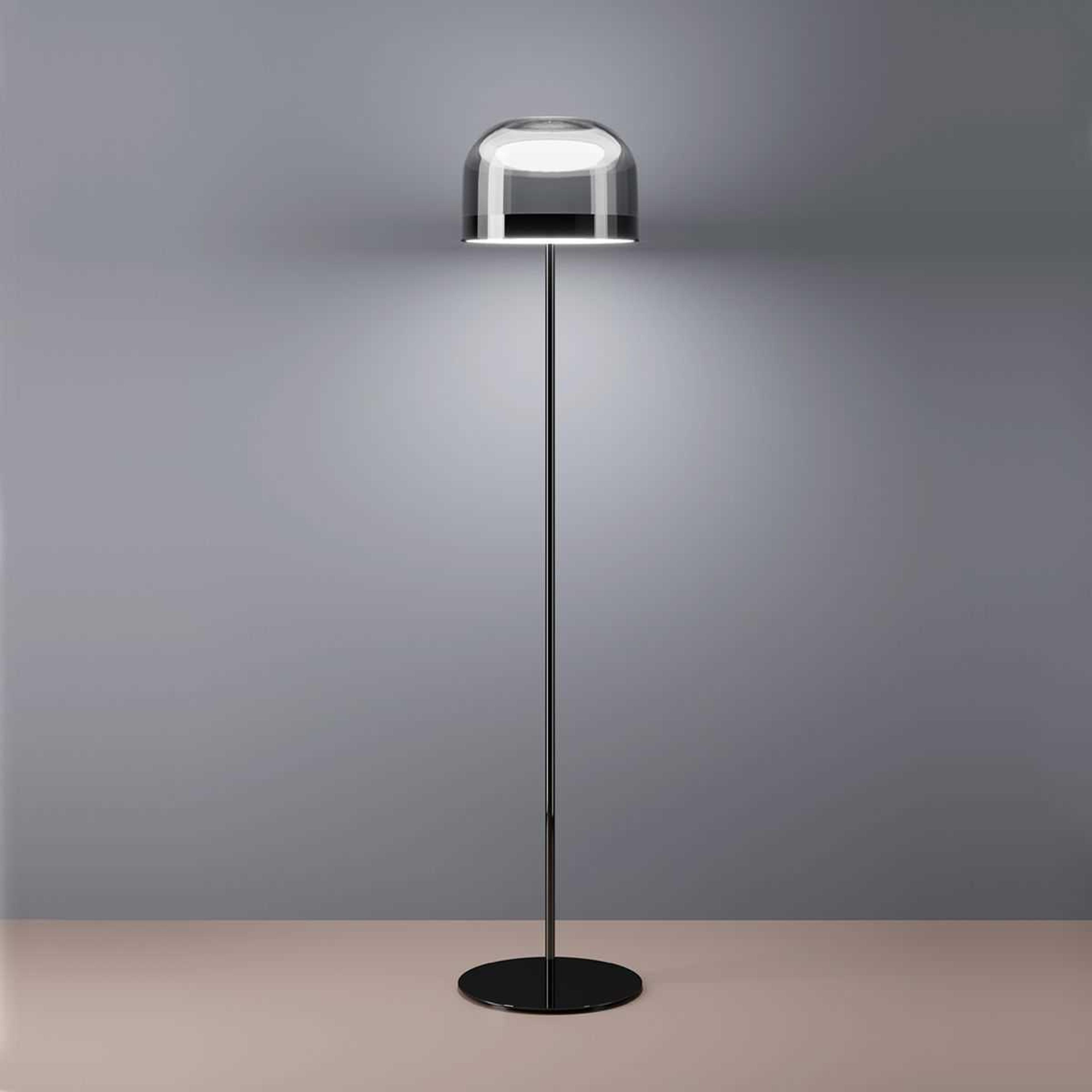 Fontana Arte Equatore Black Glass LED Floor Lamp
