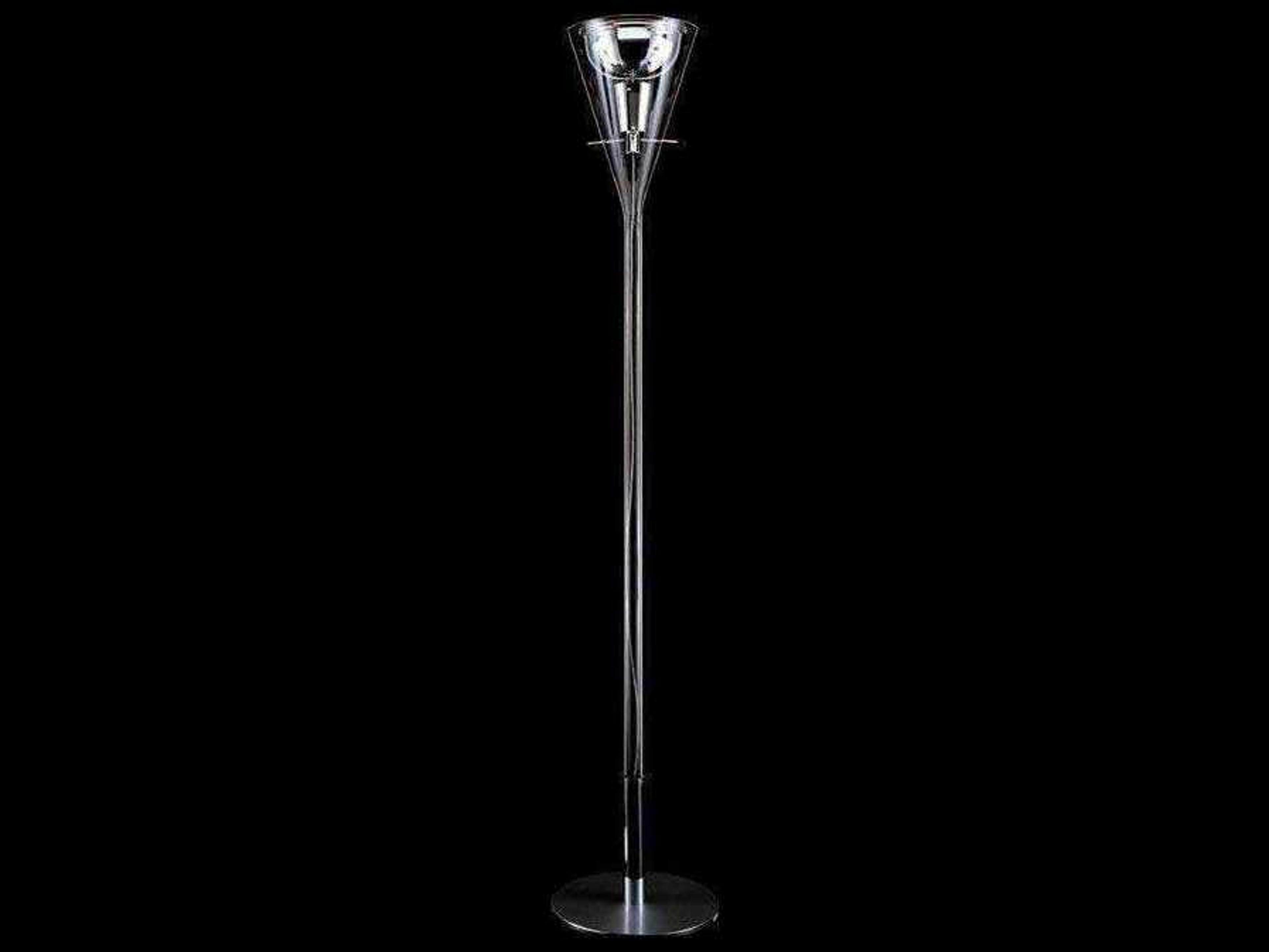 Fontana Arte Flute Glass with Polished Chrome Clear Floor Lamp
