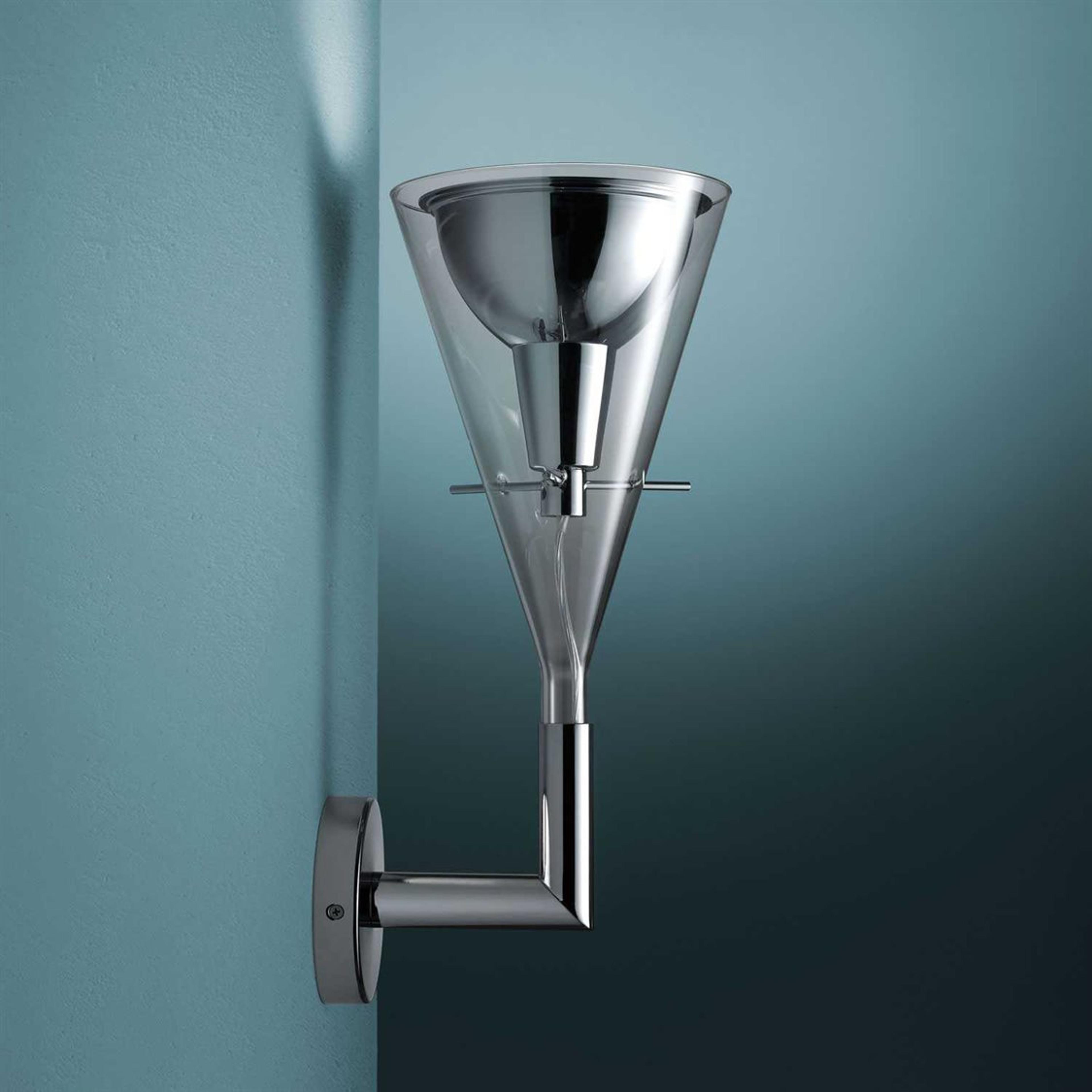 Fontana Arte Flute 1-Light Chrome Glass LED Wall Sconce