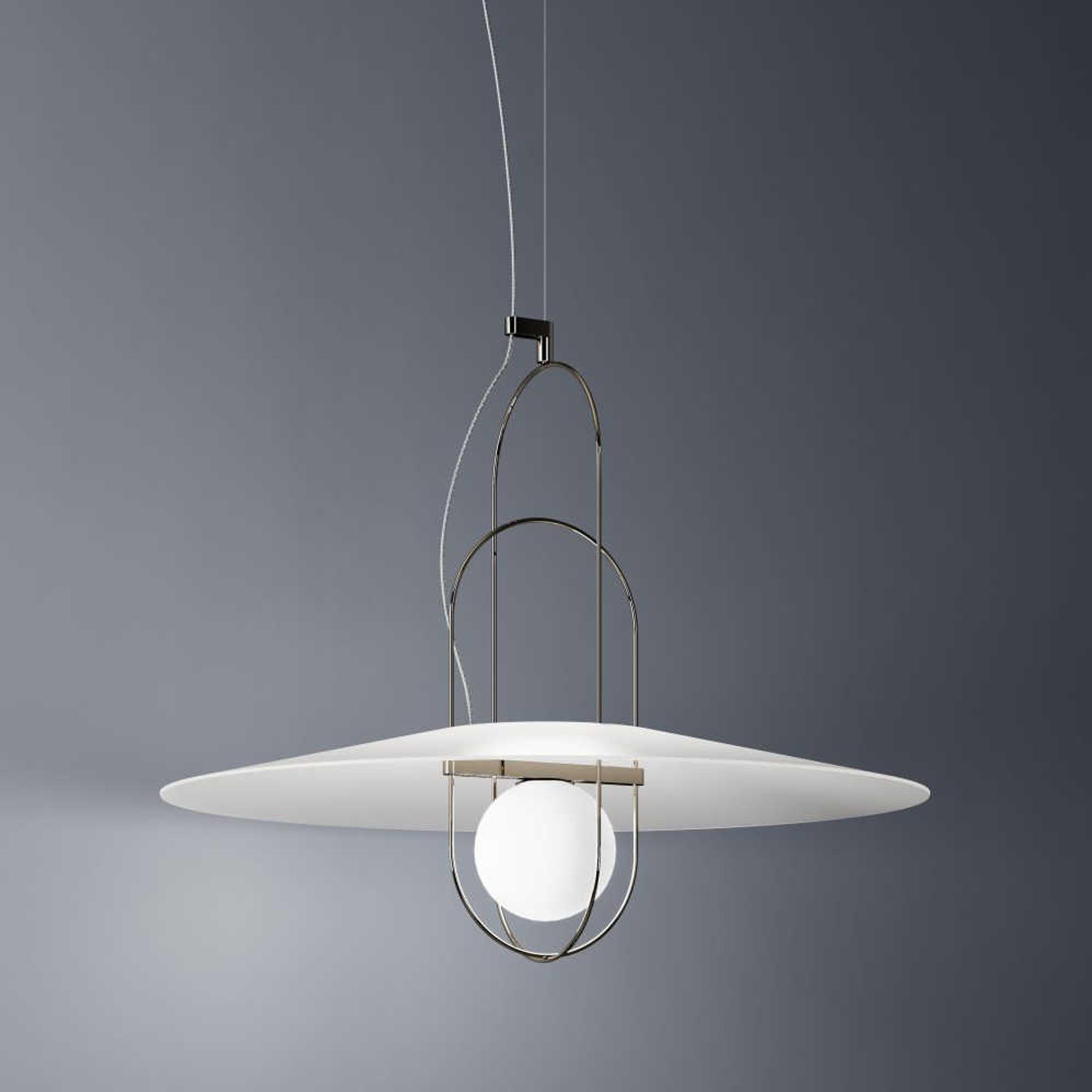 Fontana Arte Setareh Nickel Glass LED Globe Pendant