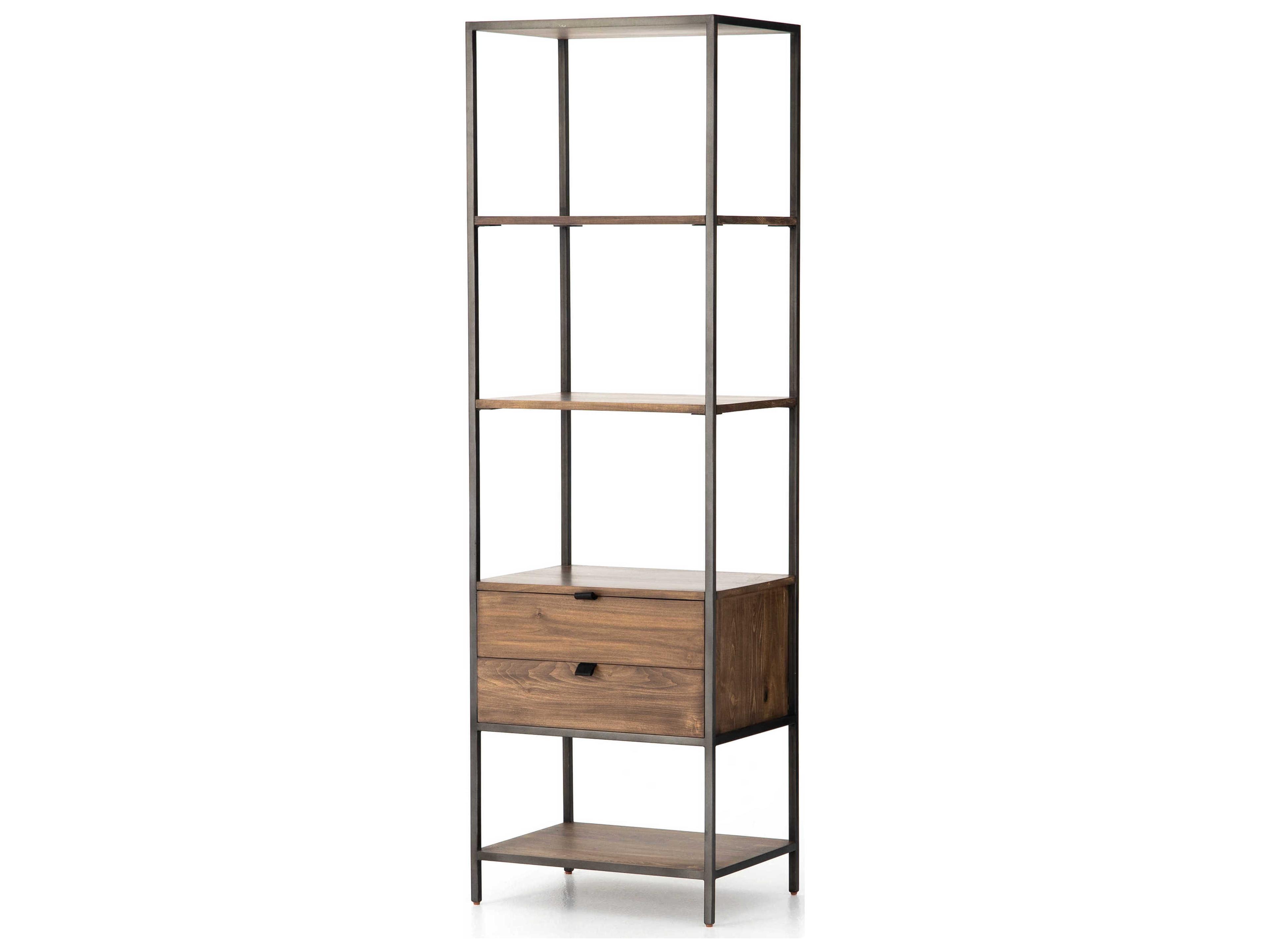 Luxecor Globetrotter Natural Iron Auburn Poplar Bookcase