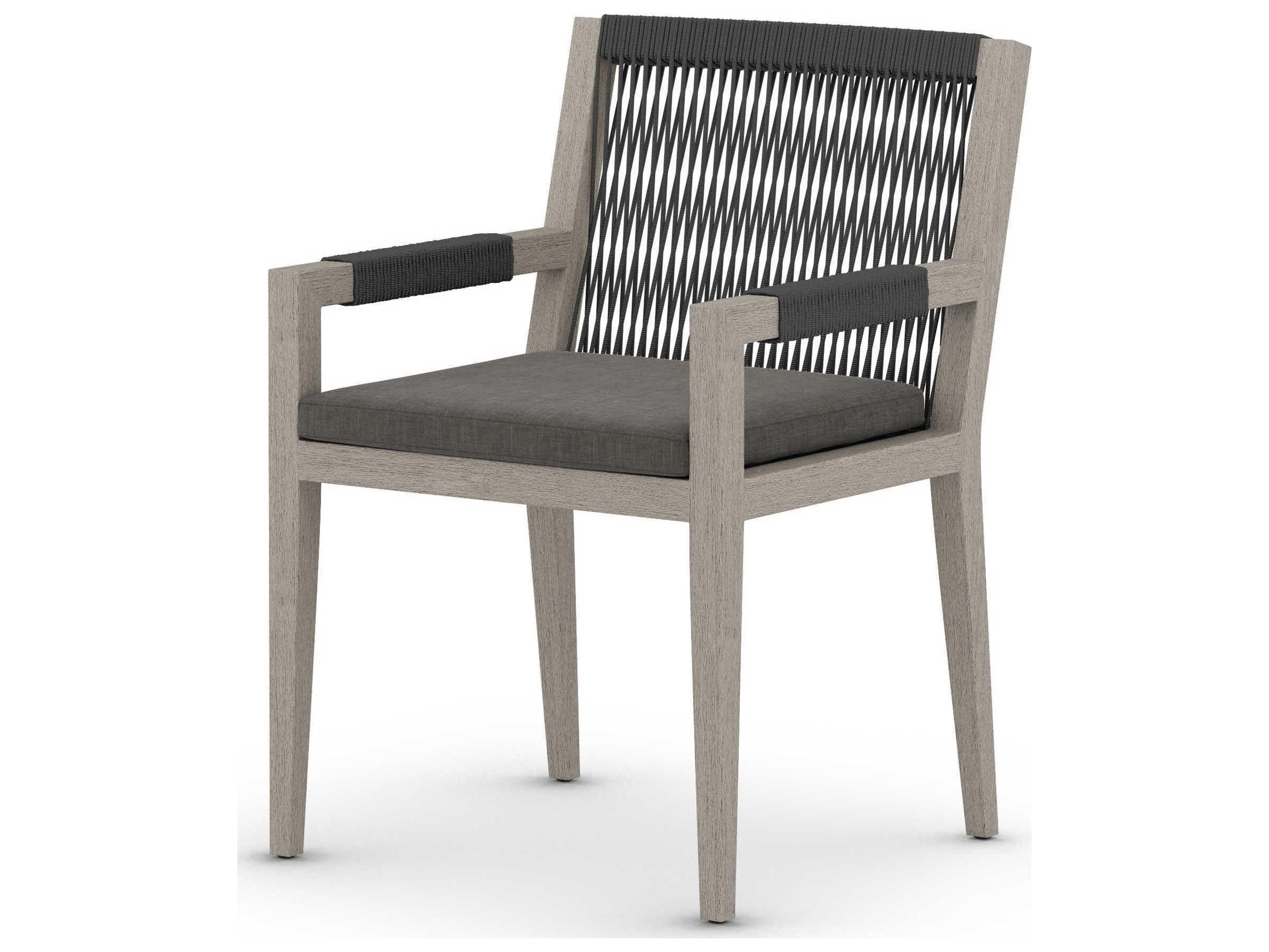 Four Hands Solano Sherwood Dining Armchair-Grey/Charcoal
