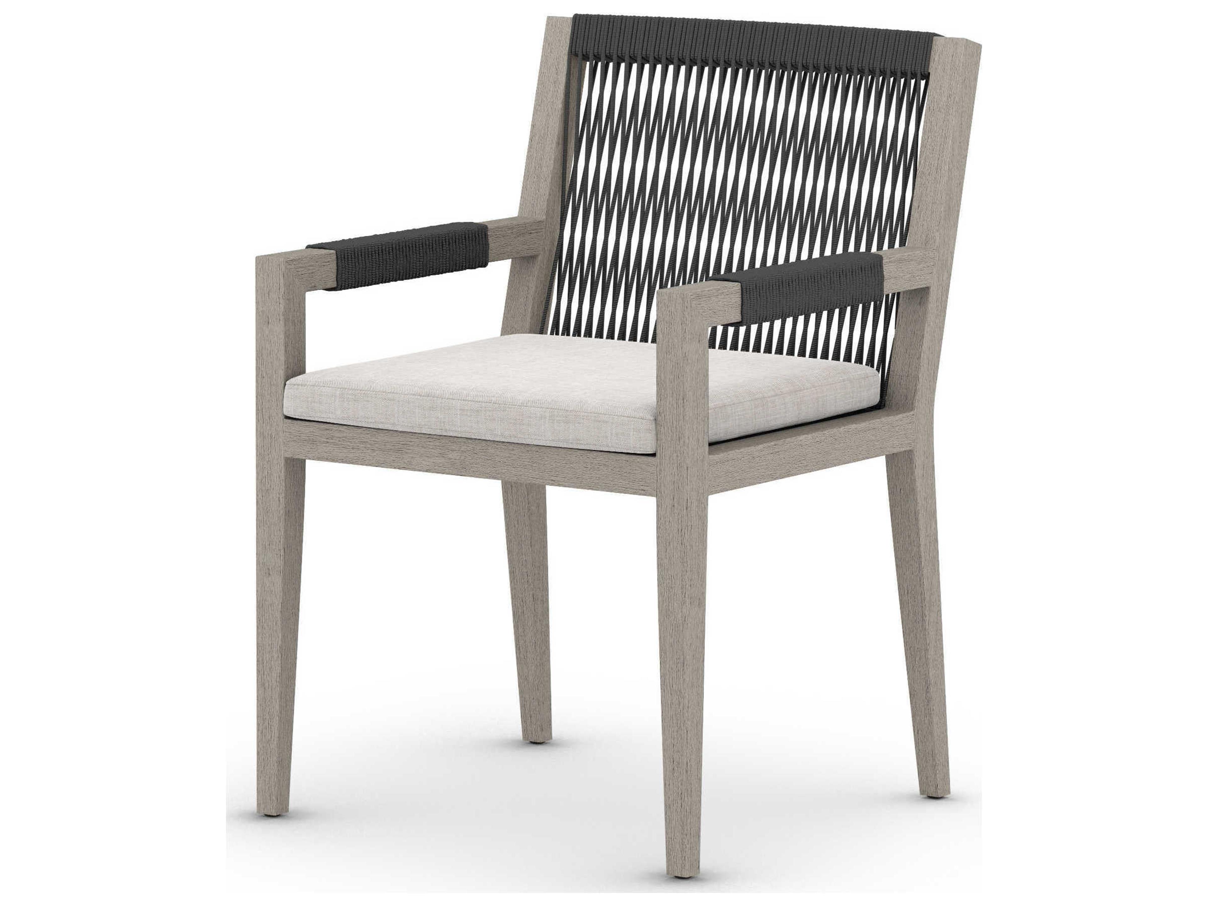Four Hands Solano Sherwood Dining Armchair-Grey/Stone Grey