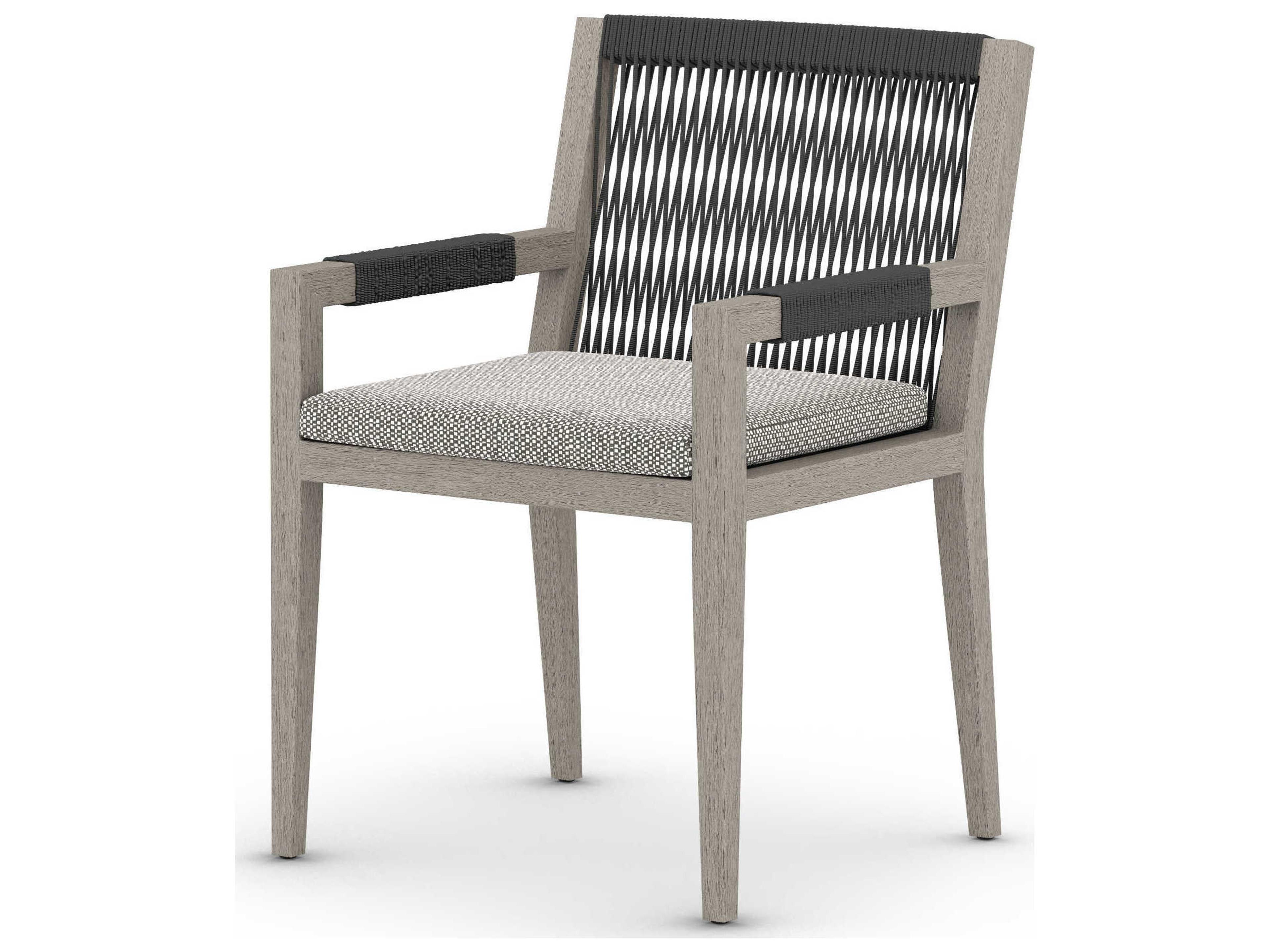Four Hands Solano Sherwood Dining Armchair-Grey/Faye Ash