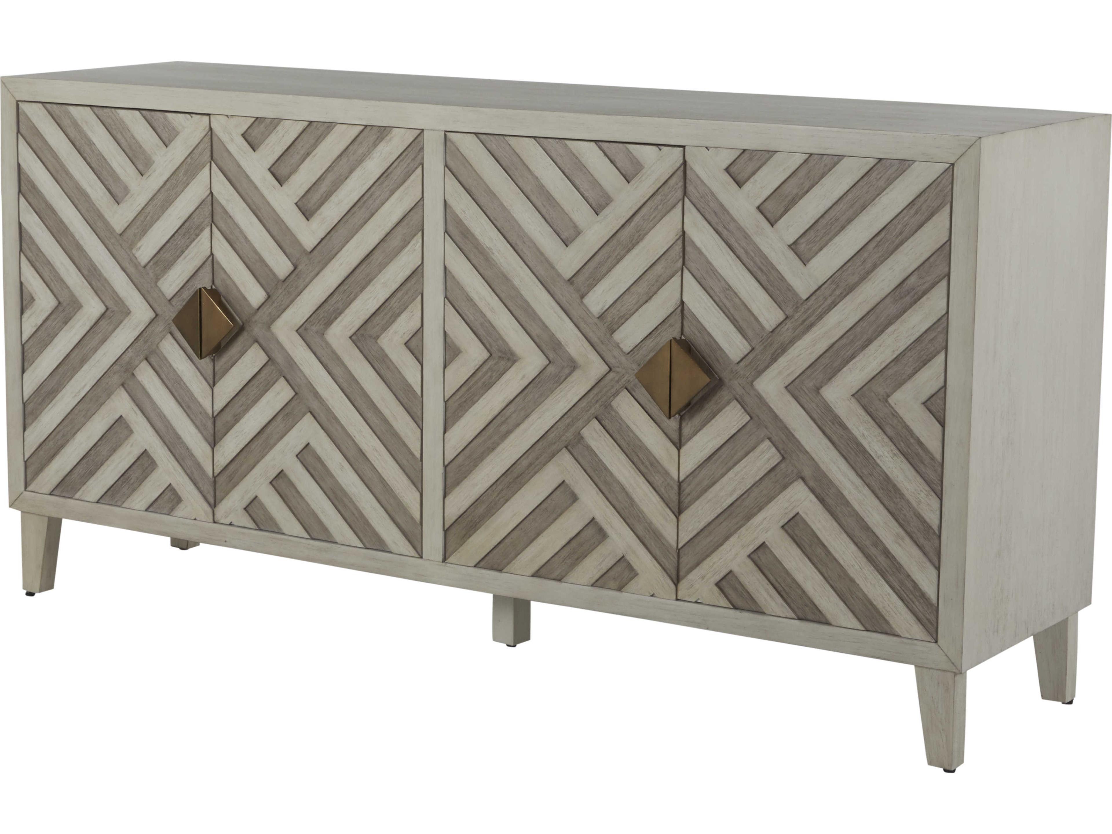 Gabby Molena 73" Mahogany Wood Sesame White Antique Grey Sideboard