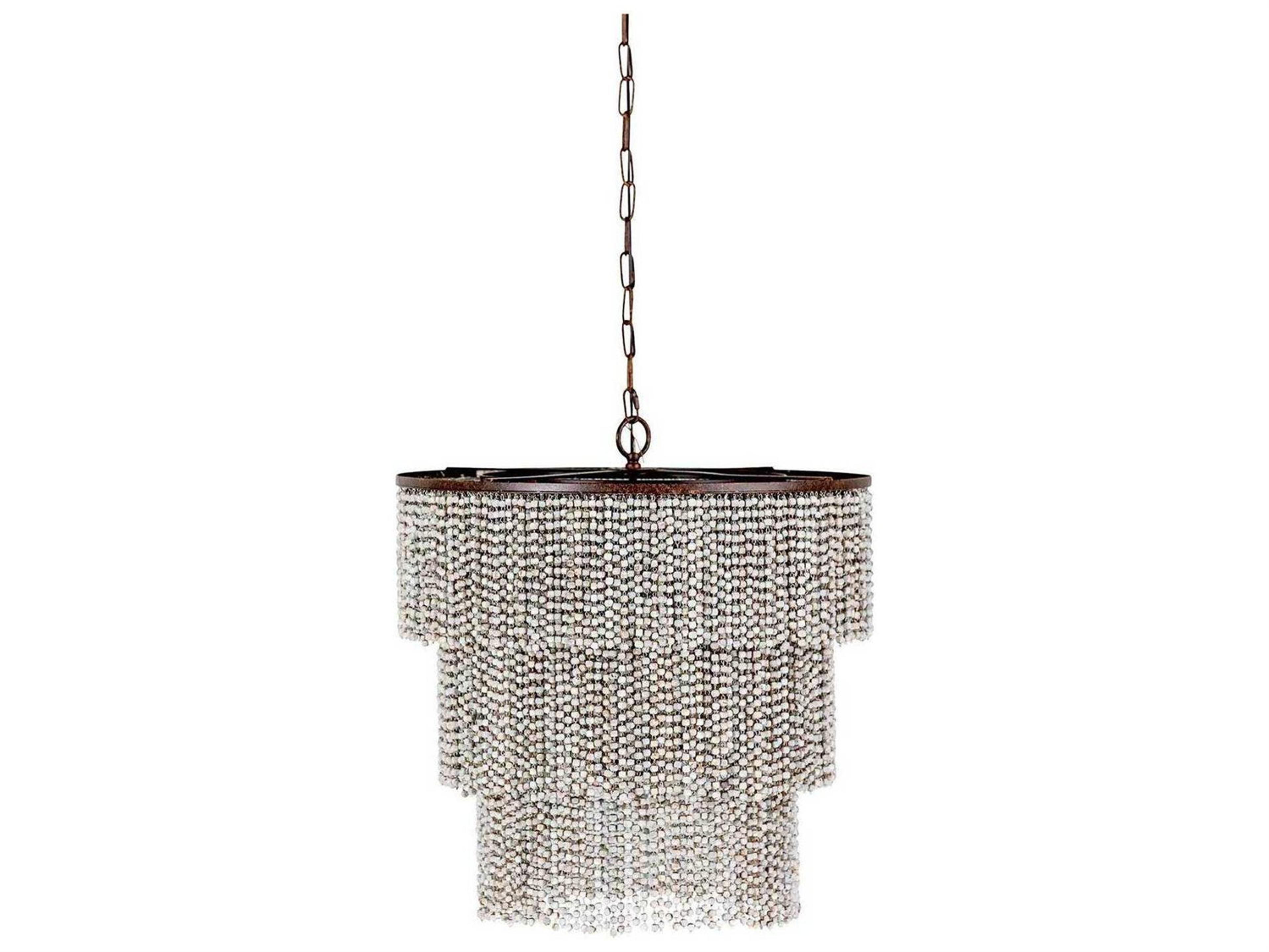 Gabby Etienne 4-Light Dusty Slate & Venetian Rust Brown Candelabra Tiered Chandelier