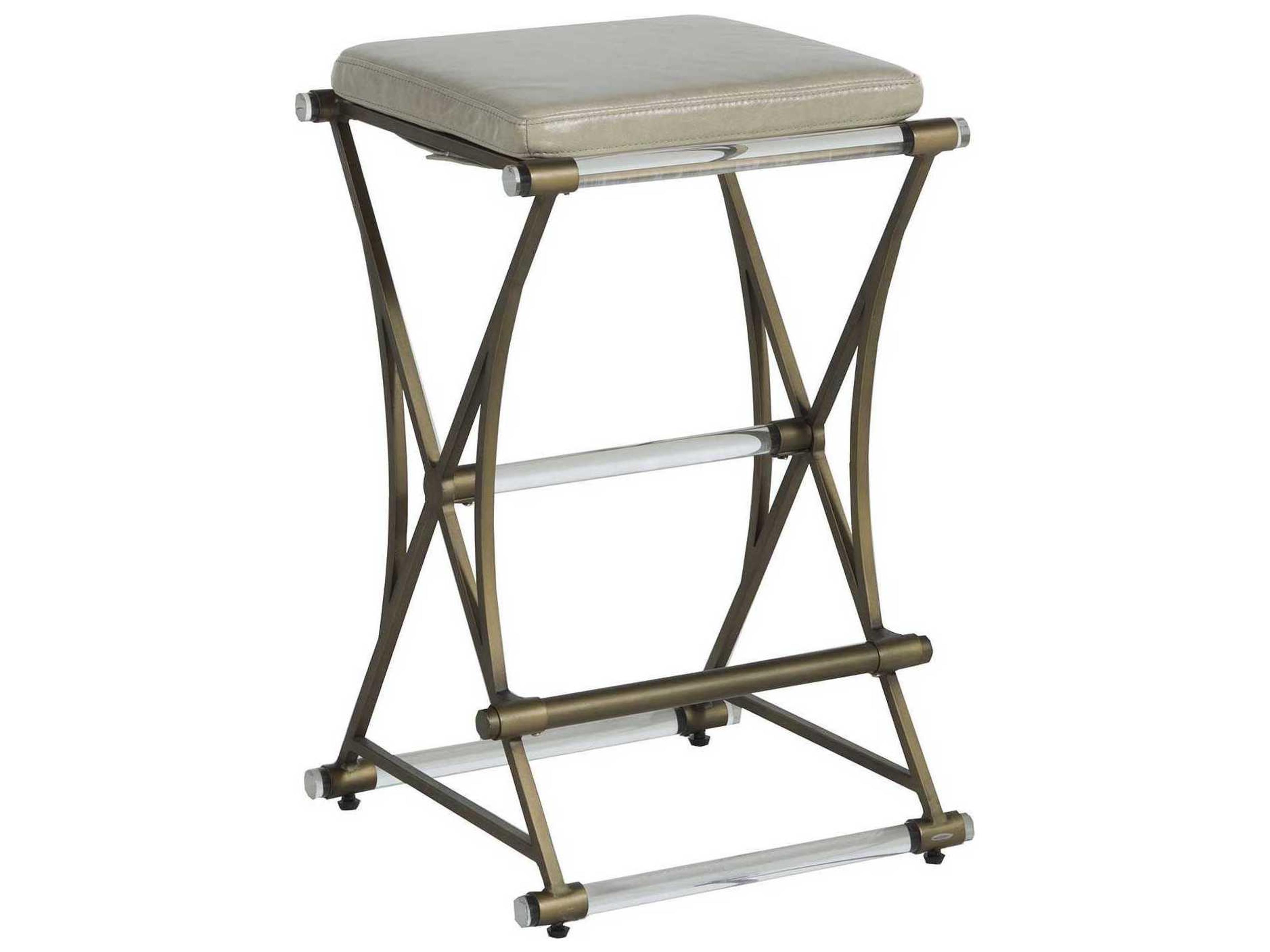 Gabby Flynn Leather Clear Acrylic Counter Stool