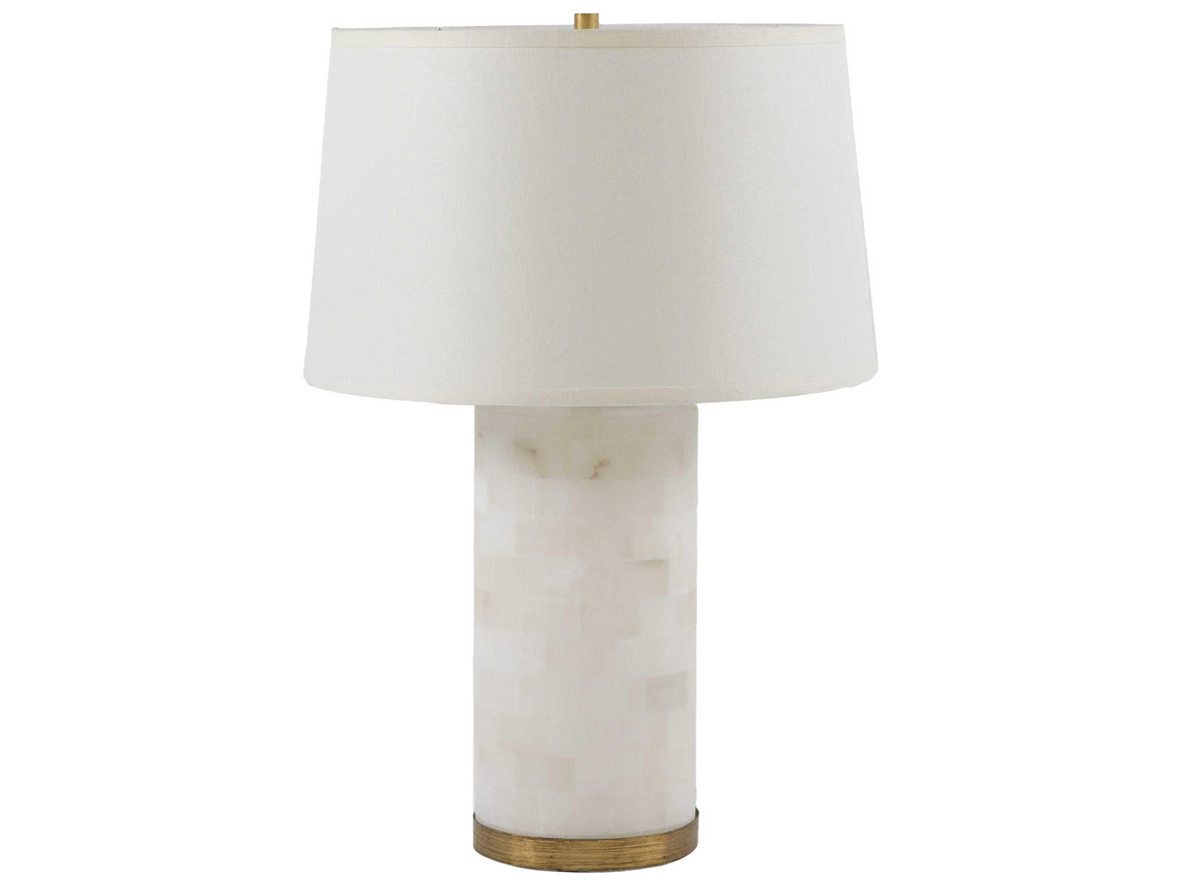 Gabby Maple Alabaster with Gilded Gold With Sea Salt Linen White Buffet Lamp