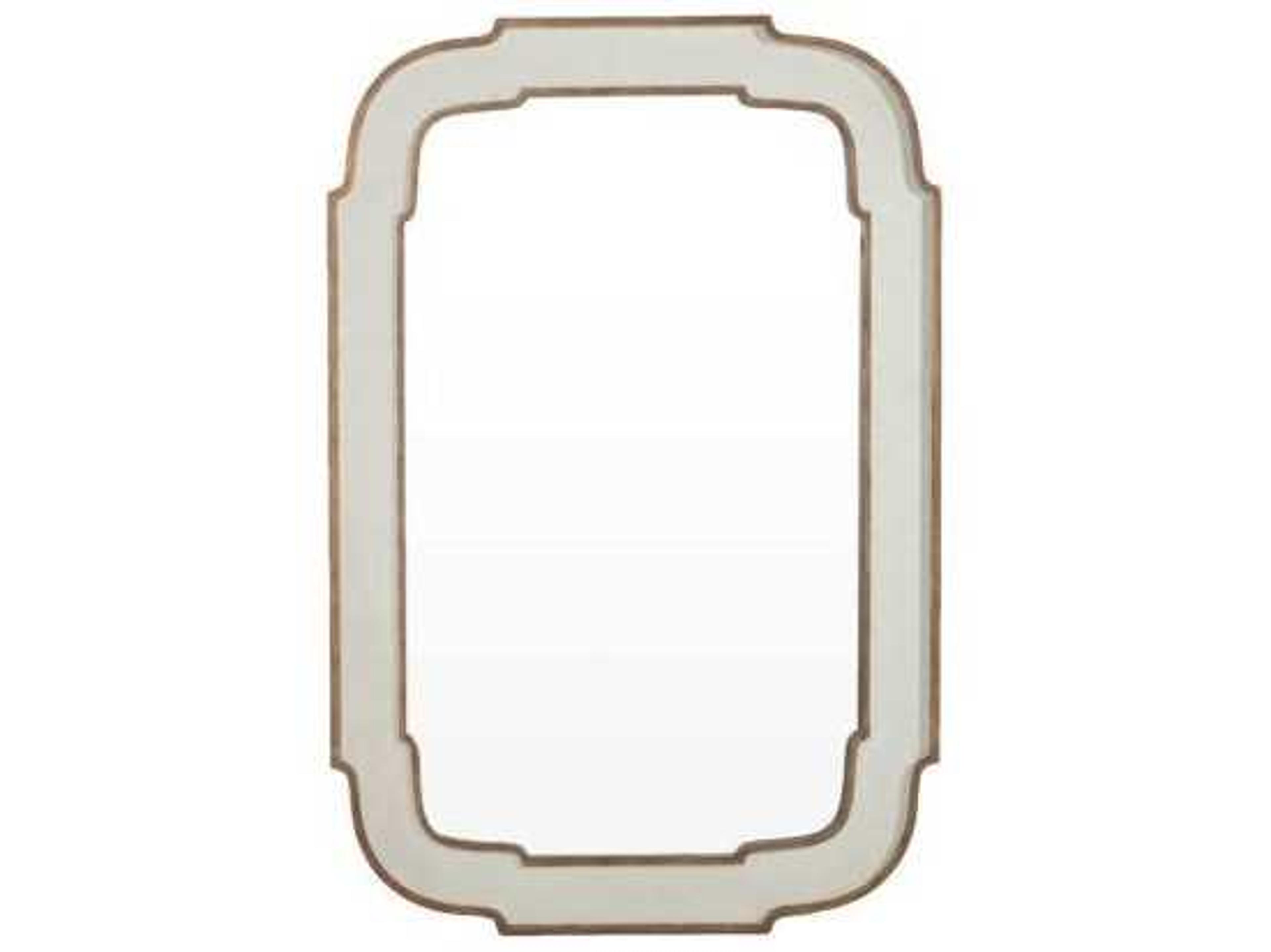 Gabby Joanie Antique White / Gold Rectangular Wall Mirror