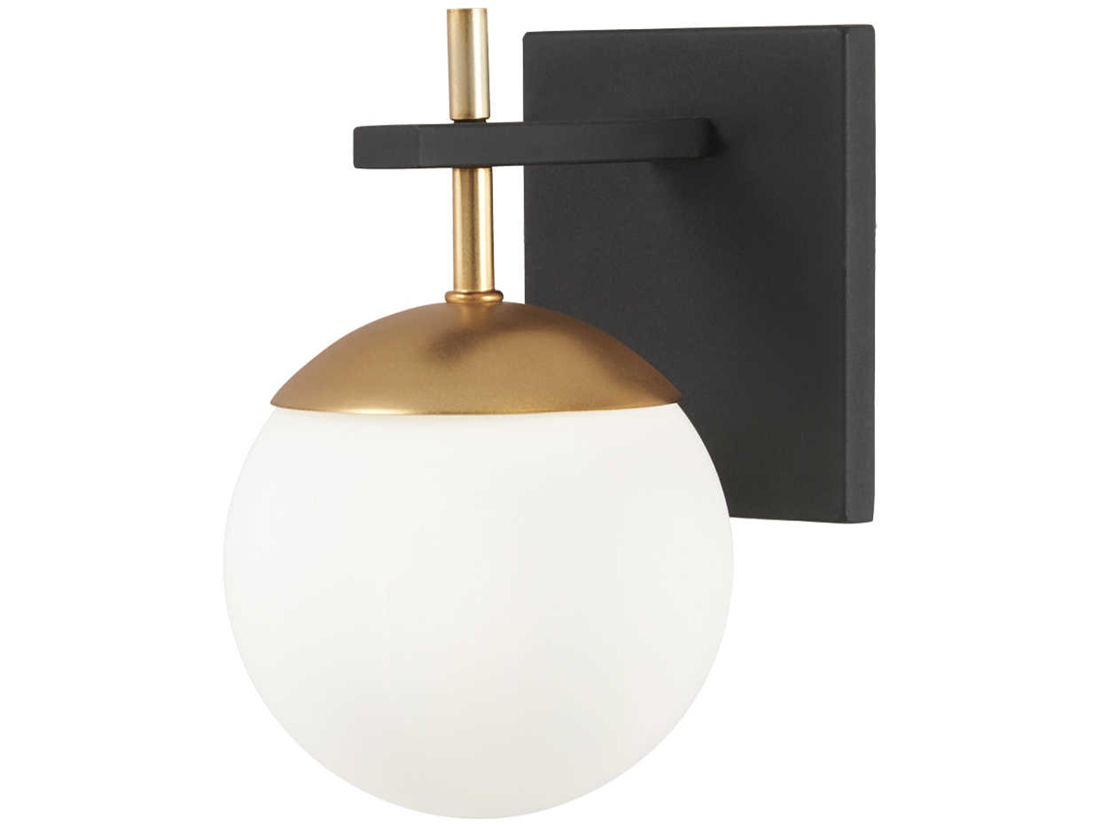 Alluria 1-Light Weathered Black Autumn Gold Glass Wall Sconce