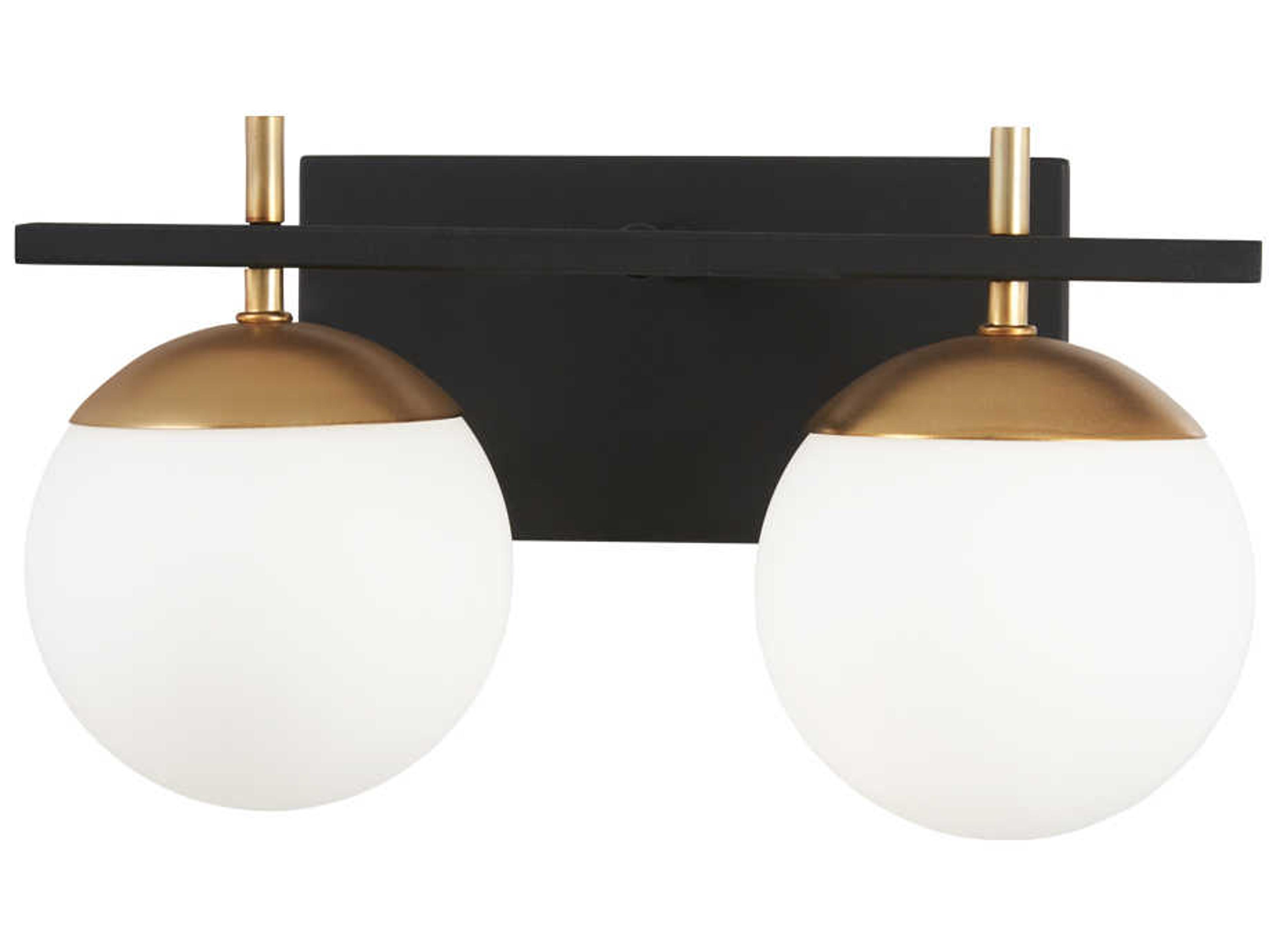 George Kovacs Alluria 3-Light Weathered Black Autumn Gold Glass Vanity Light