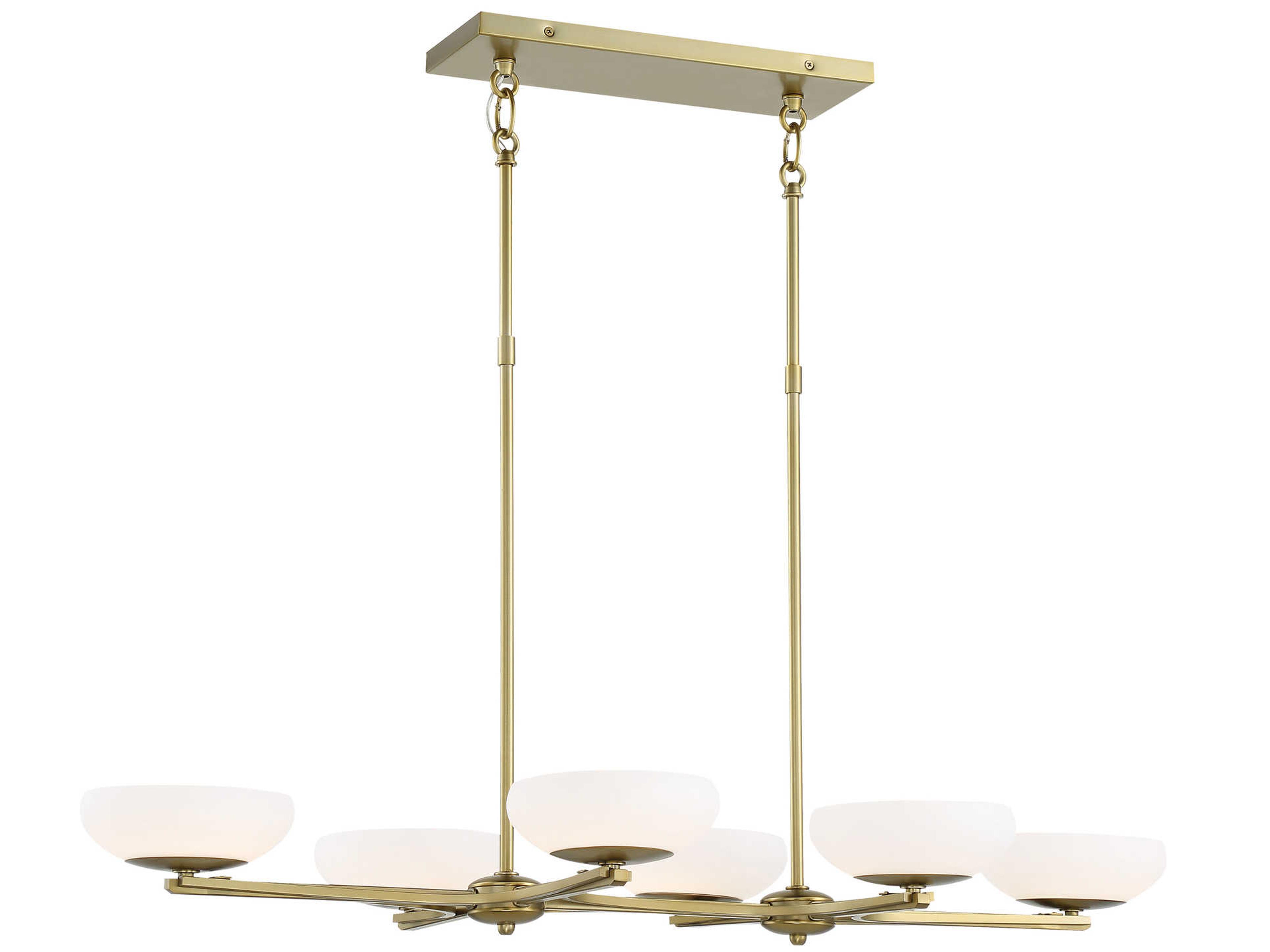 George Kovacs Scale 6-Light Soft Brass Glass Bowl Island Pendant