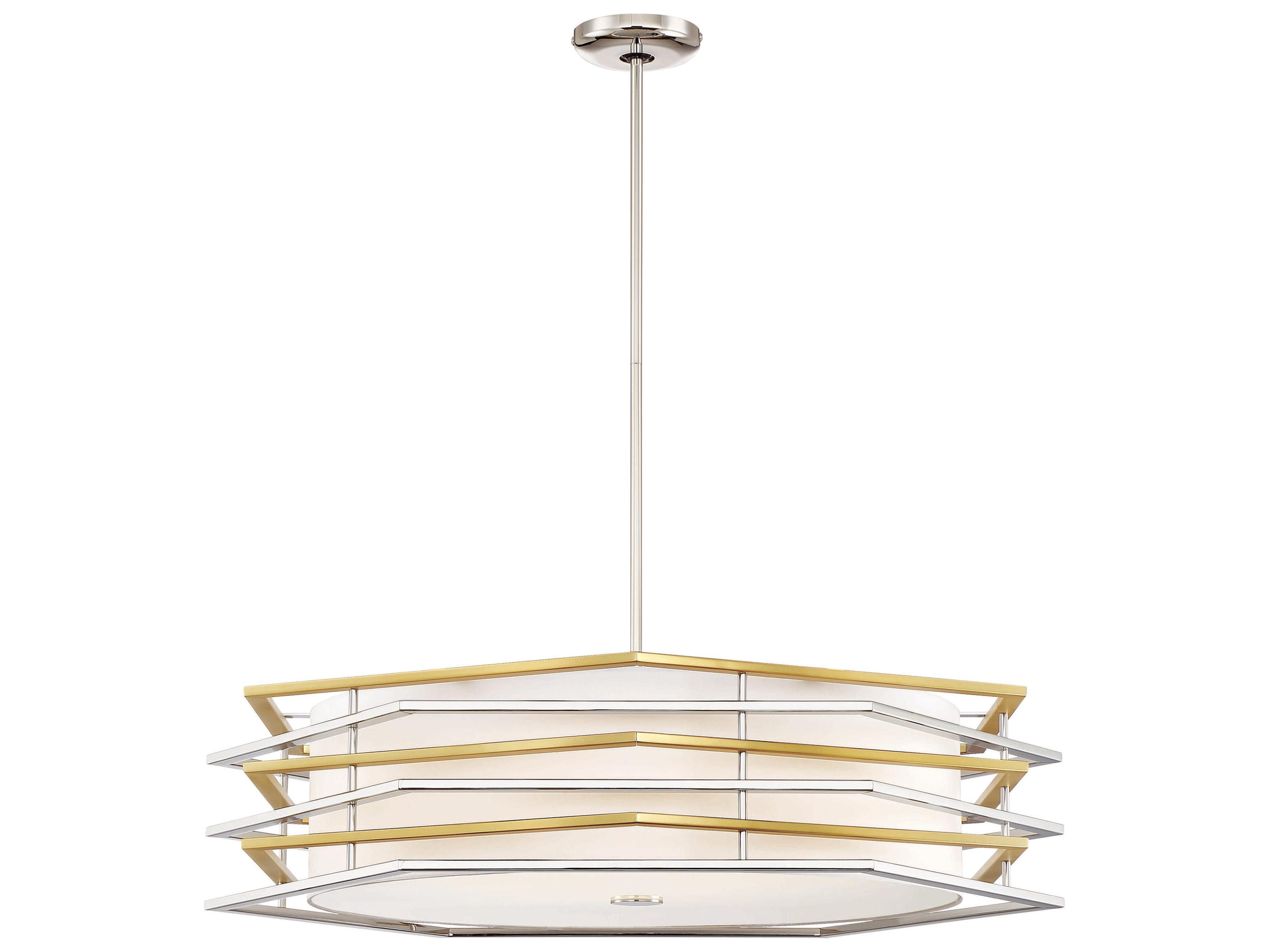 George Kovacs Levels 1-Light Polished Nickel Honey Gold Glass LED Geometric Pendant