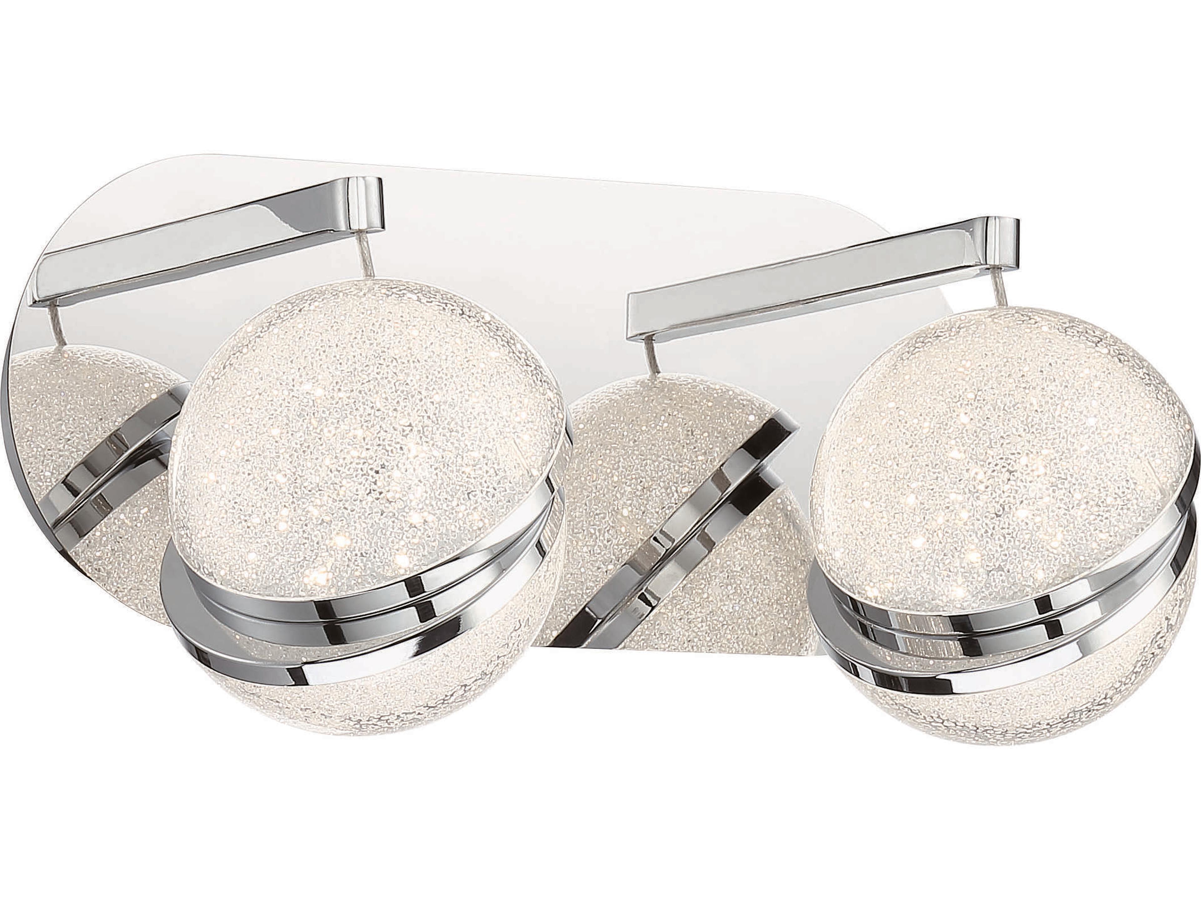 George Kovacs Silver Slice 2-Light Chrome Crystal LED Vanity Light