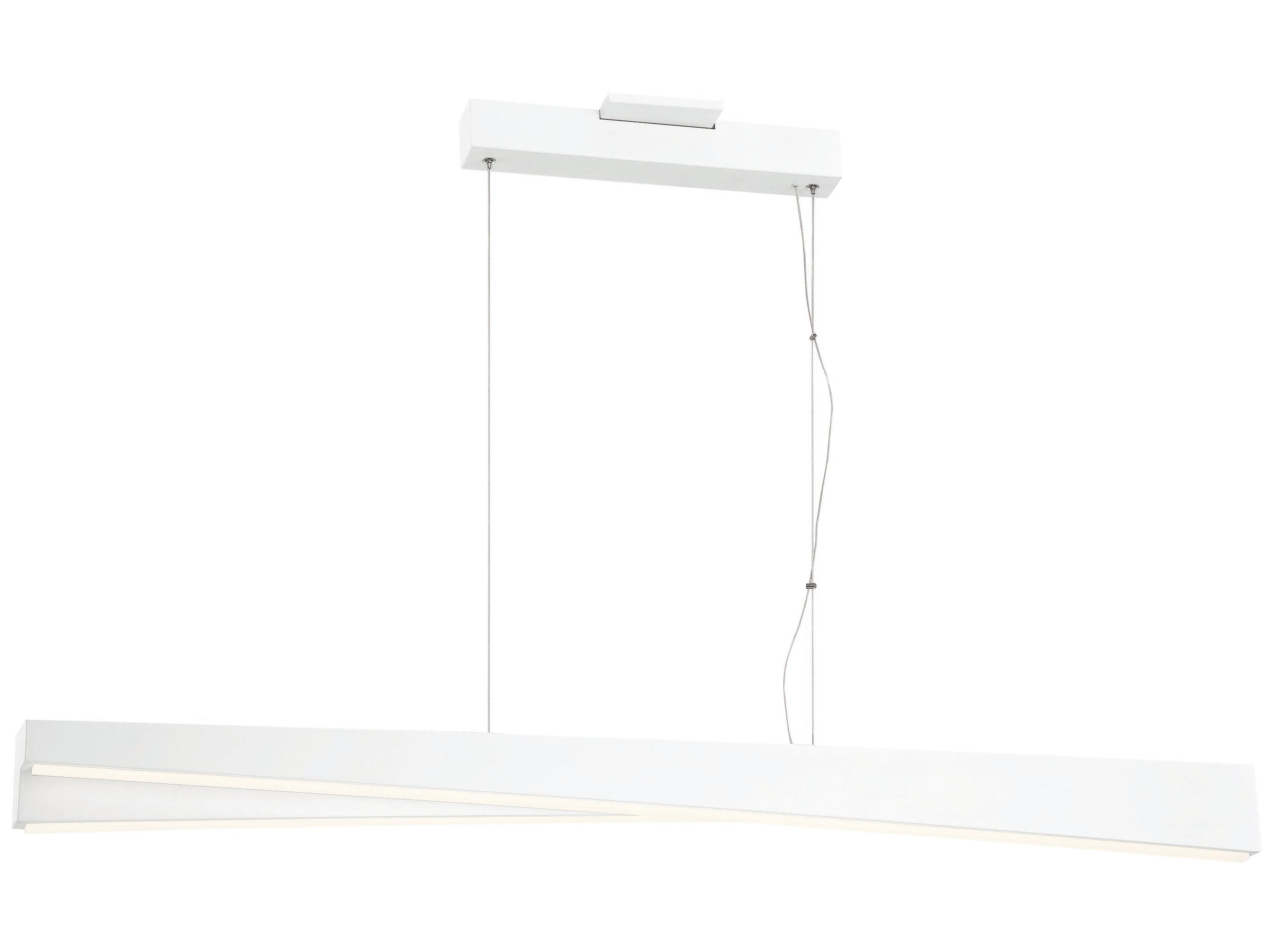 George Kovacs So Inclined 1-Light Sand White LED Geometric Linear Island Pendant
