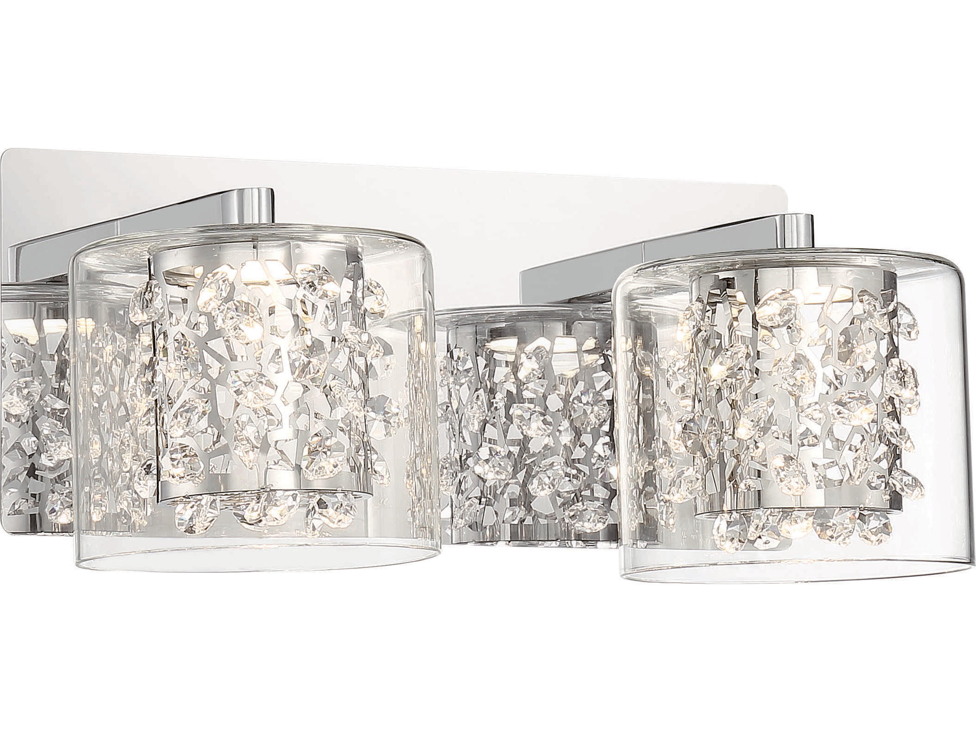 George Kovacs Wild Gems 2-Light Chrome Crystal Glass Vanity Light
