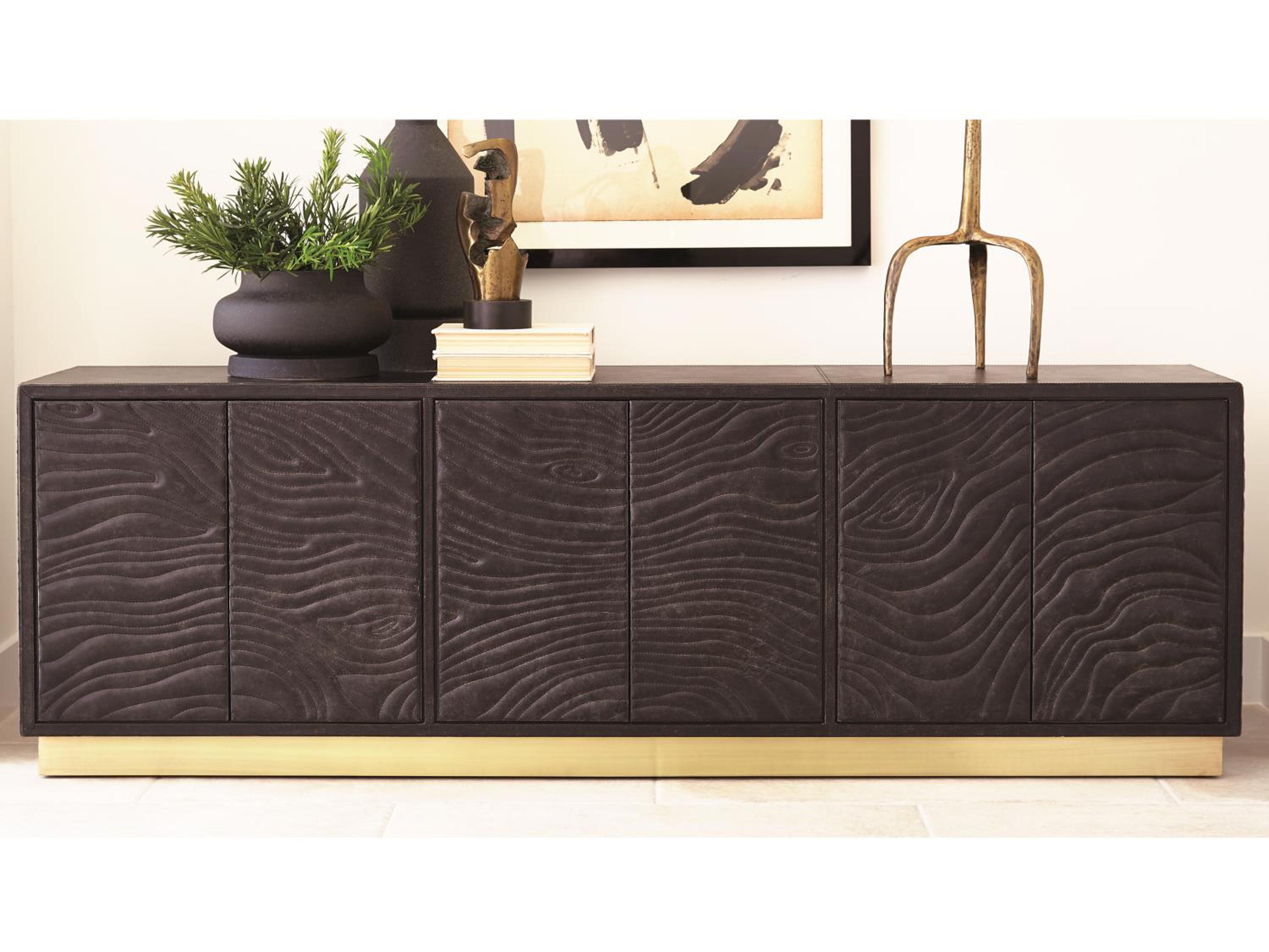 Global Views 86" Mango Wood Satin Antique Gold Sideboard