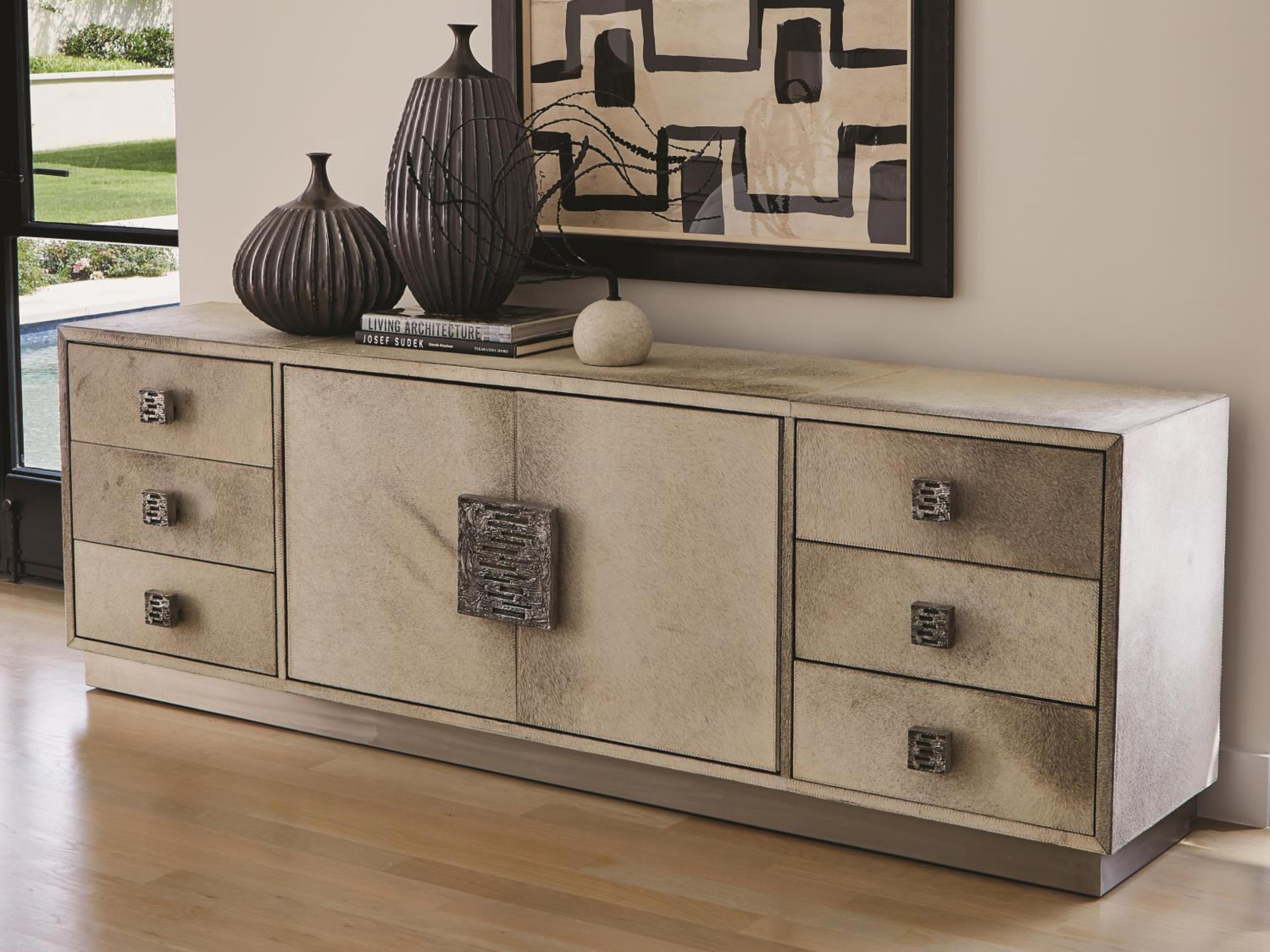 Global Views 86" Antique Nickel Brushed Sideboard
