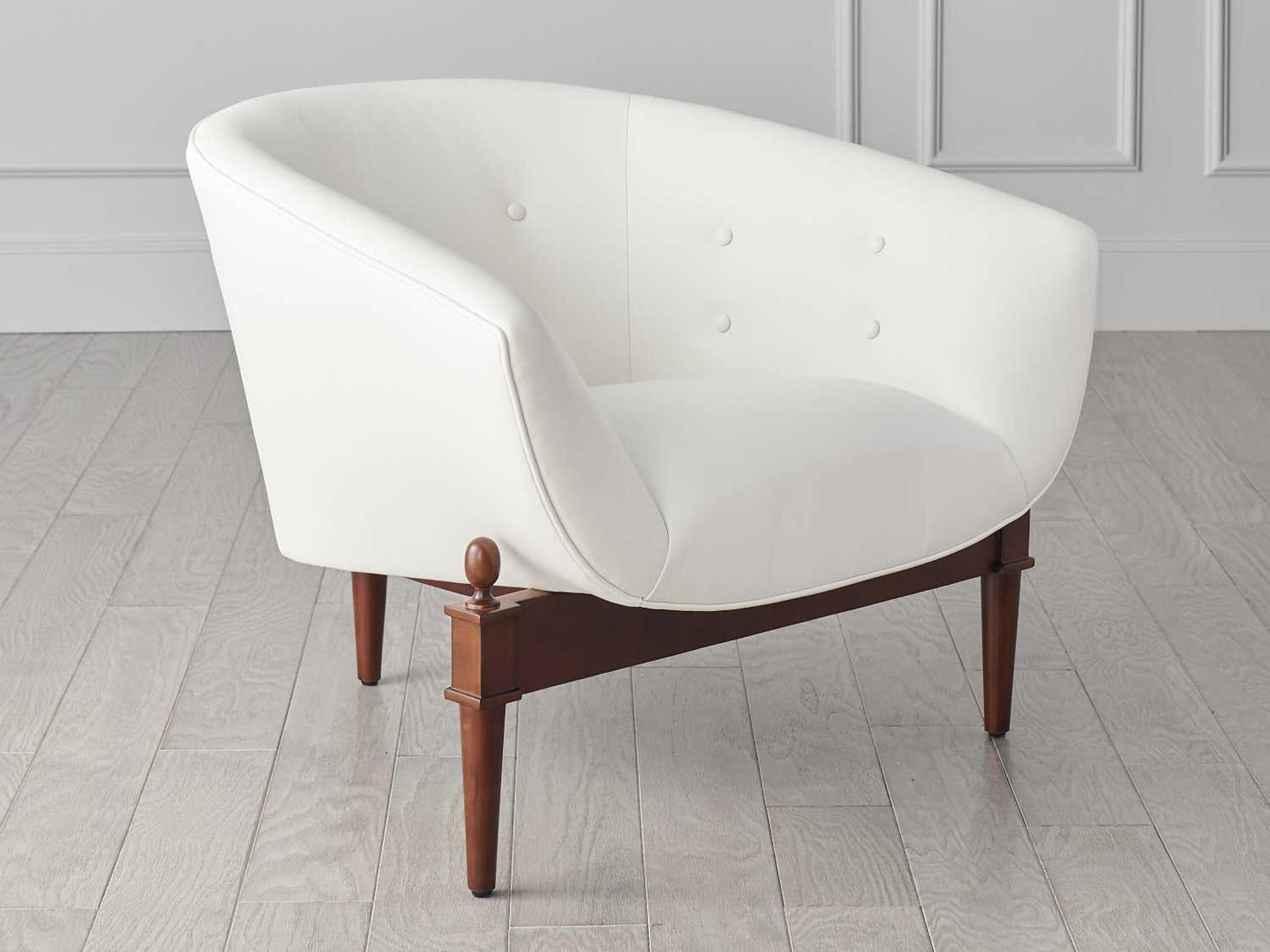 Global Views Brown Leather Accent Chair